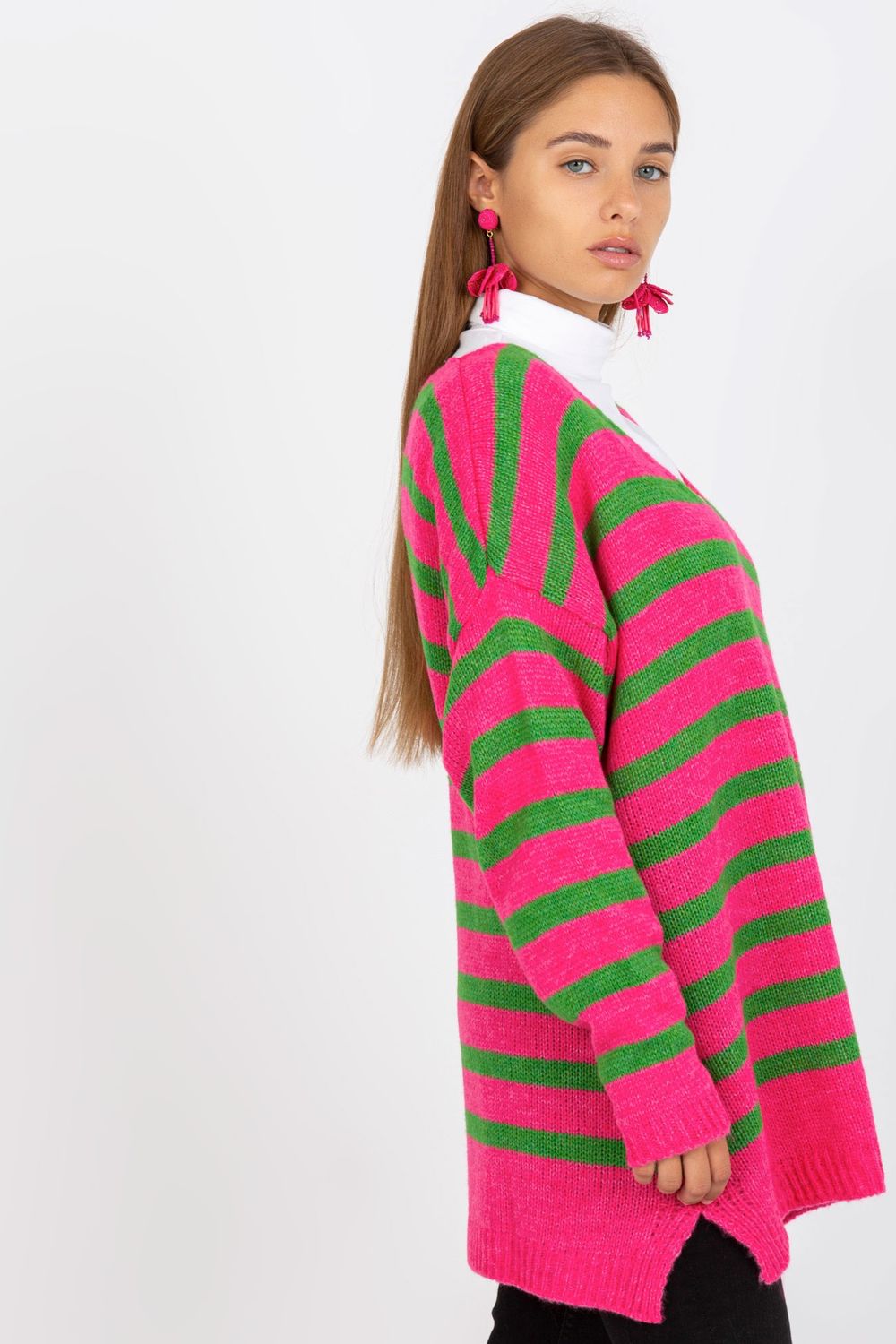 Sweter Damski Model TW-SW-BI-M59.25 Pink - Och Bella170994 - Różowy - obrazek 2