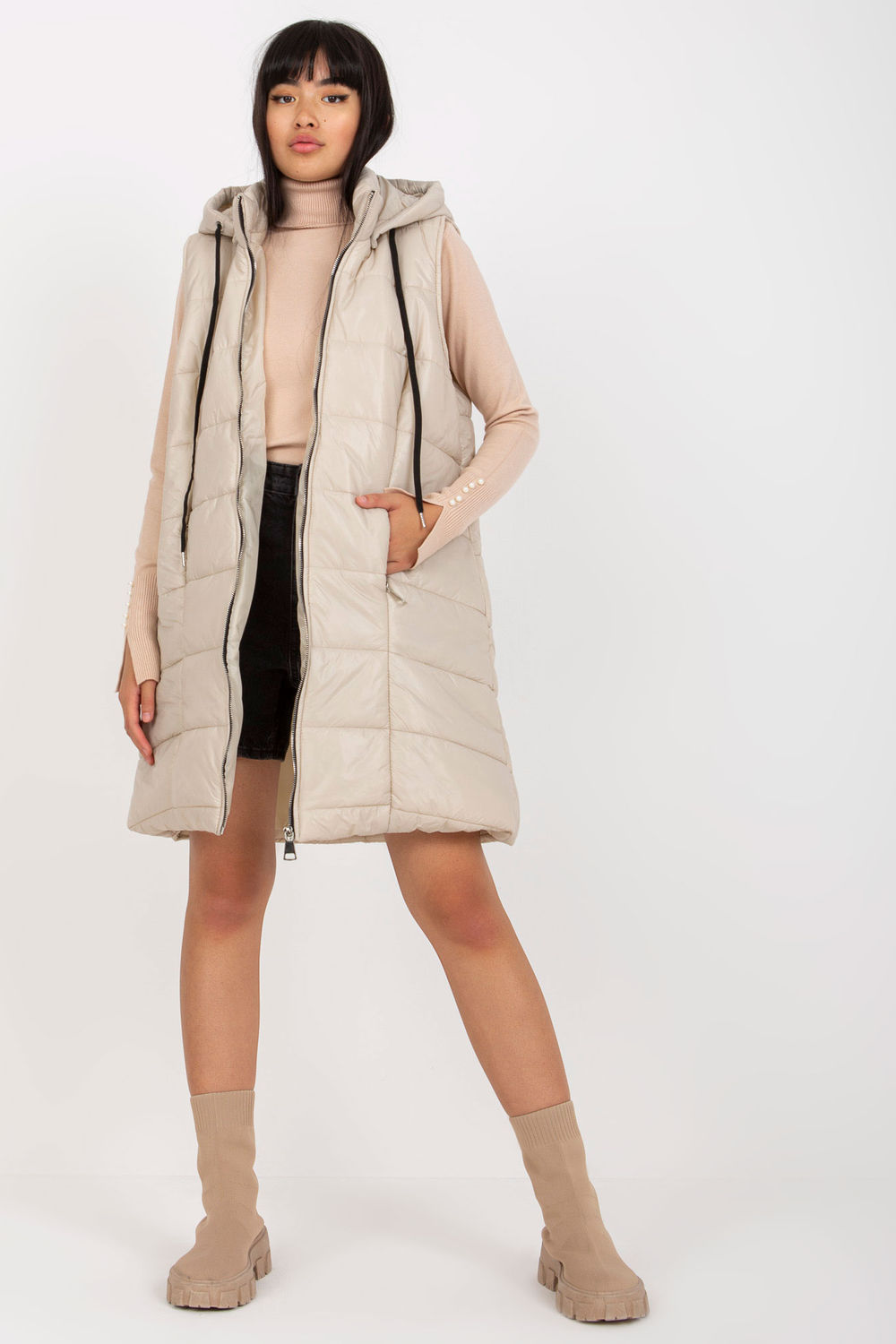 Kamizelka Model TW-KZ-BI-82019.09 Light Beige - Och Bella171262 - Beżowy - obrazek 2