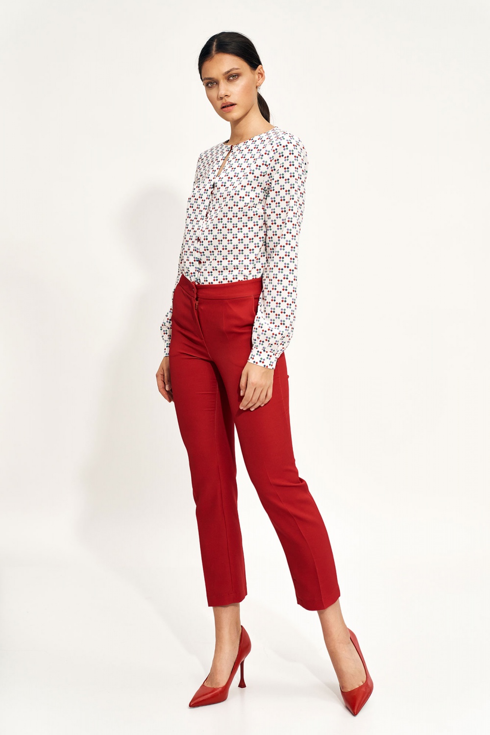 Spodnie Czerwone spodnie chino SD70 Red - Nife171278 - Czerwony - obrazek 2