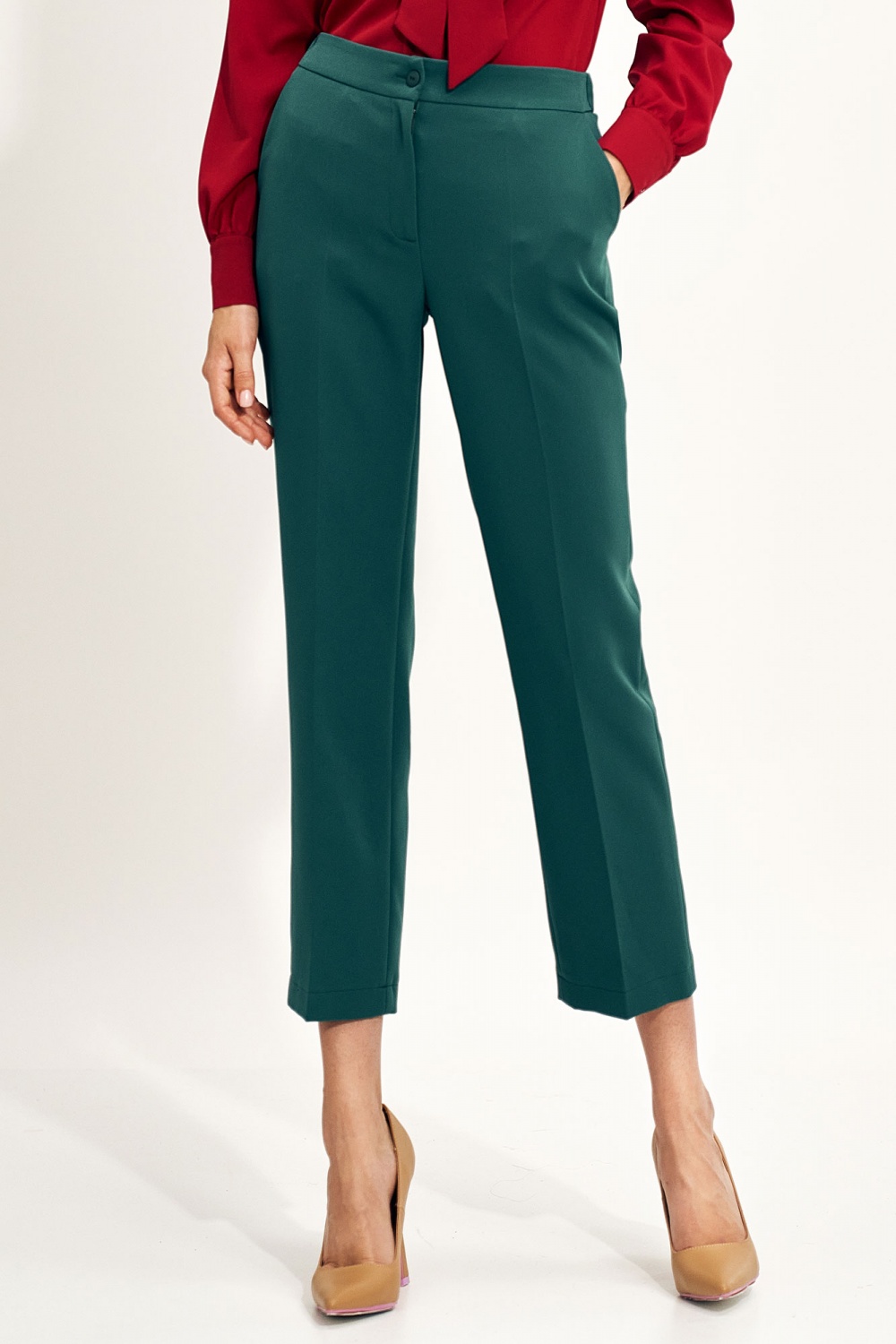 Spodnie Zielone spodnie chino SD70 Green - Nife171279 - Zielony