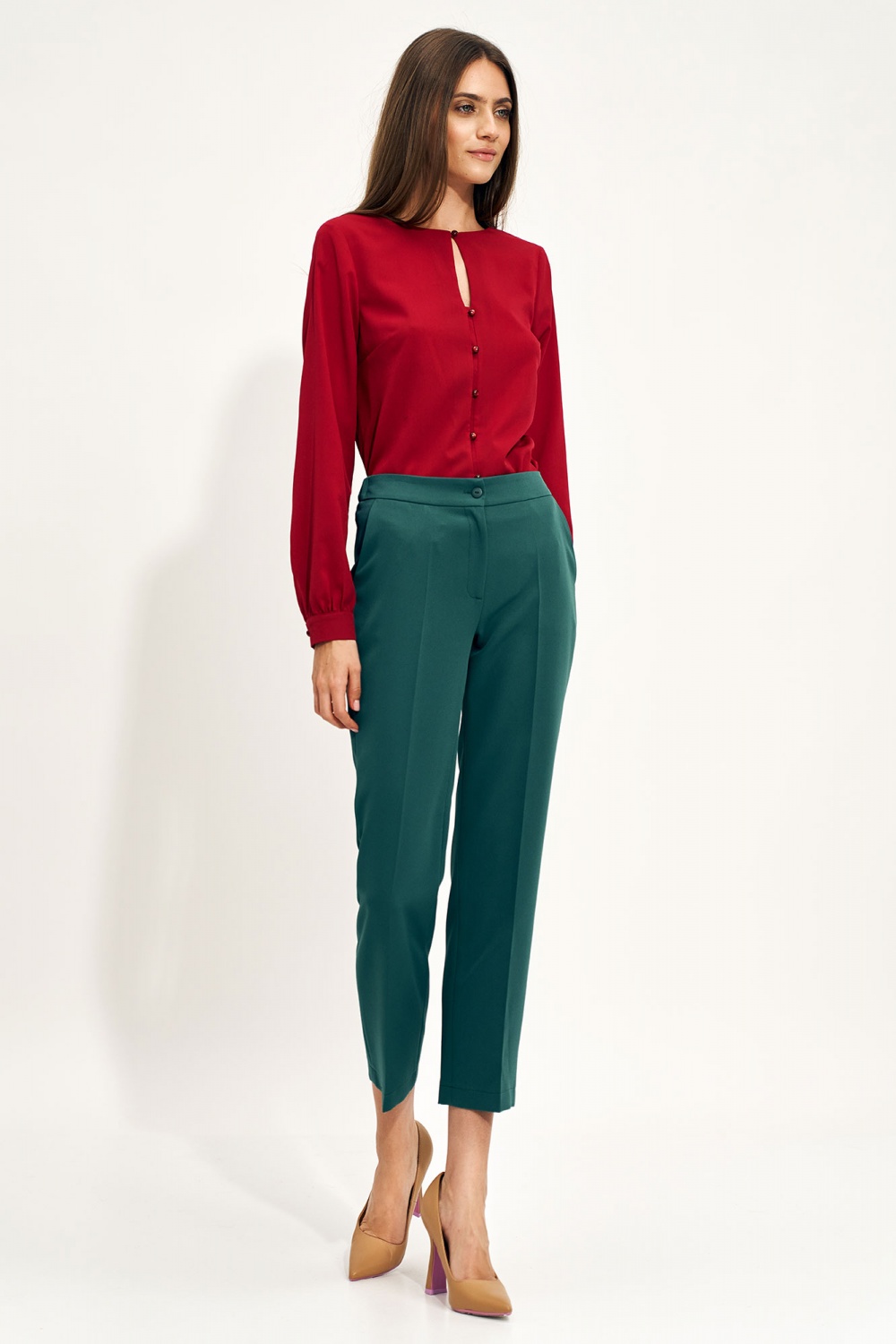 Spodnie Zielone spodnie chino SD70 Green - Nife171279 - Zielony - obrazek 2