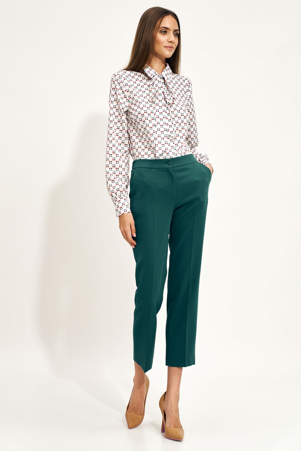 Spodnie Zielone spodnie chino SD70 Green - Nife171279 - Zielony - obrazek 4