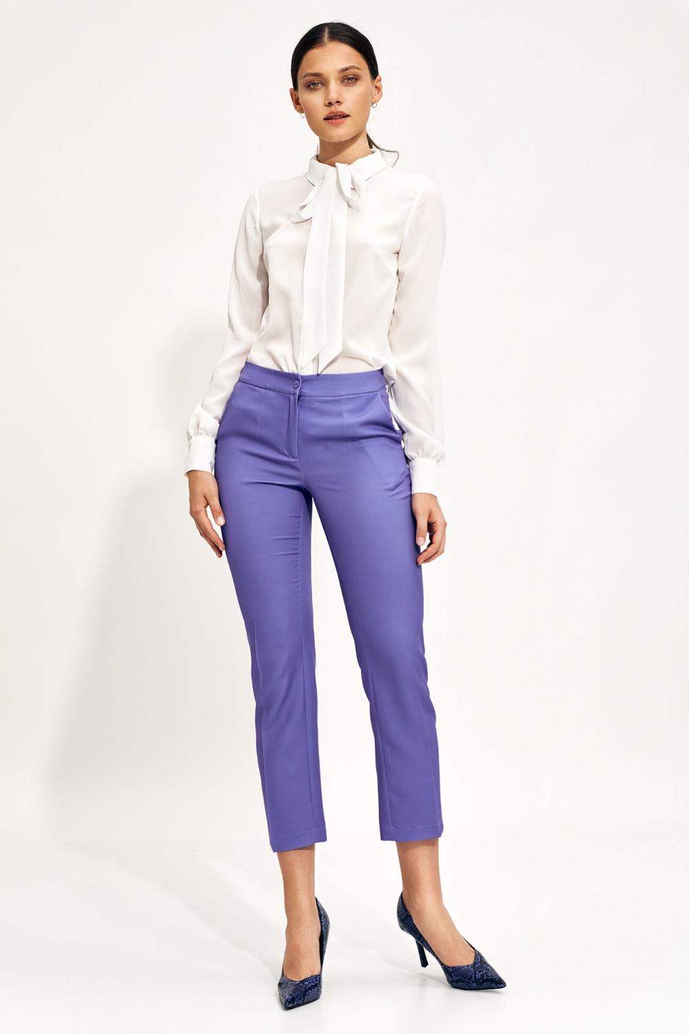 Spodnie Fioletowe spodnie chino SD70 Violet - Nife171286 - Fioletowy - obrazek 2