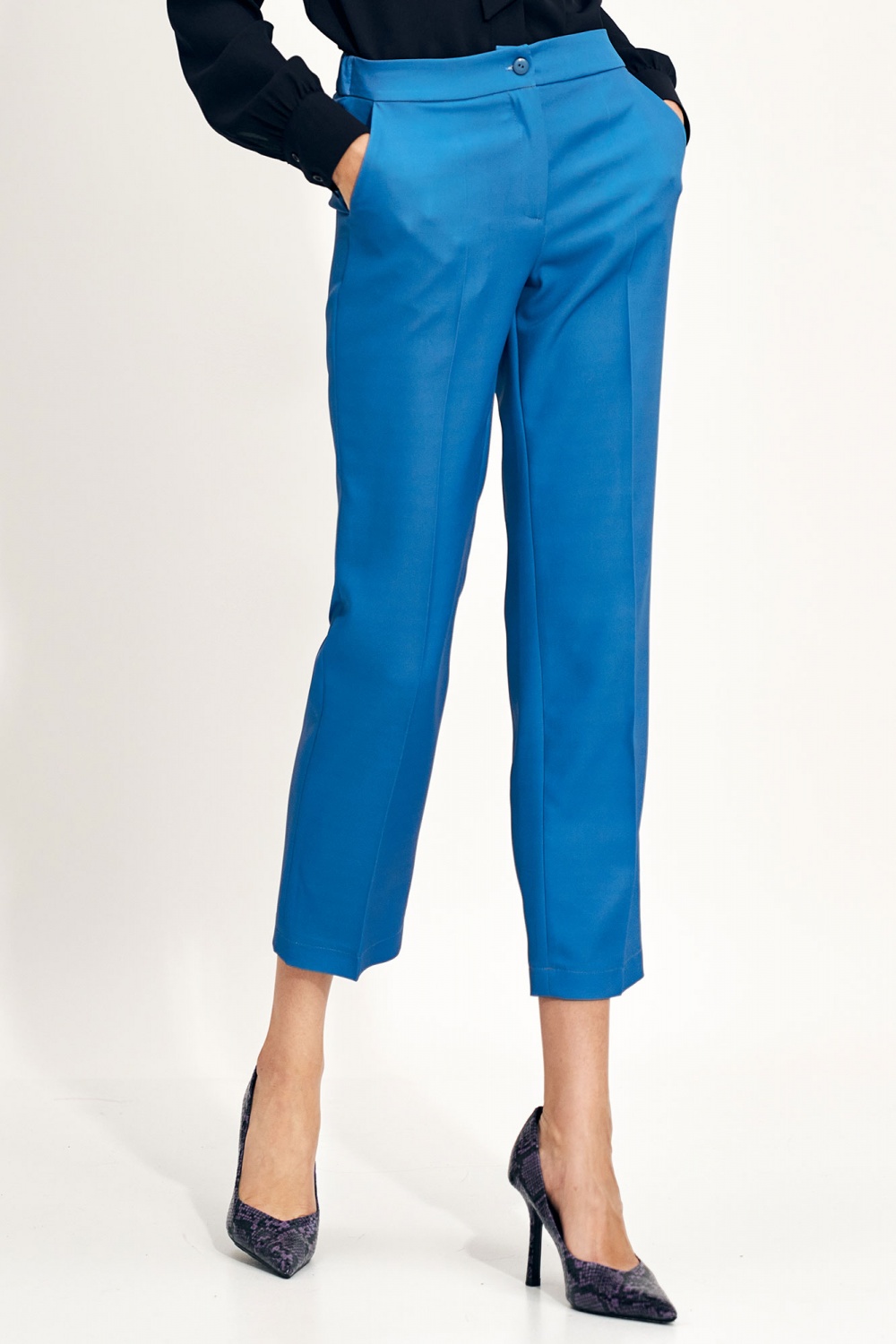 Spodnie Niebieskie spodnie chino SD70 Blue - Nife171287 - Niebieski