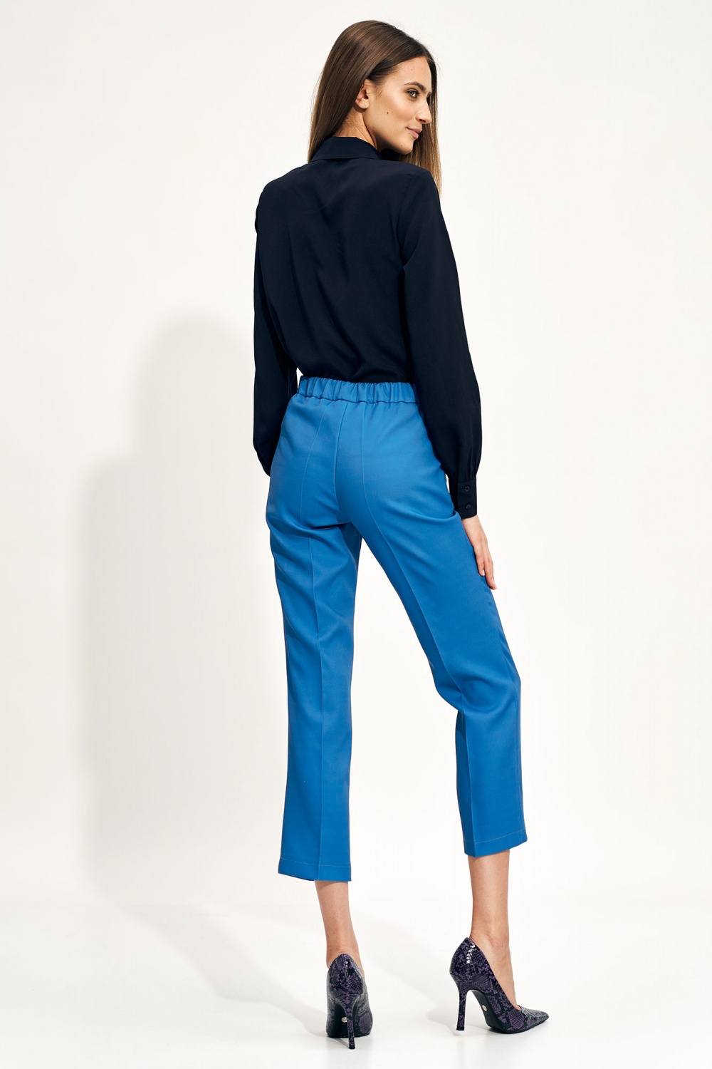 Spodnie Niebieskie spodnie chino SD70 Blue - Nife171287 - Niebieski - obrazek 3