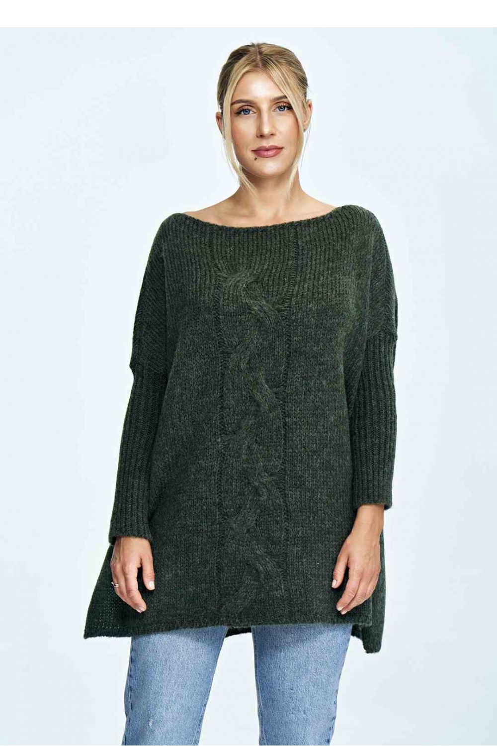 Sweter Damski Model M900 Dark Olive - Figl172105 - Zielony