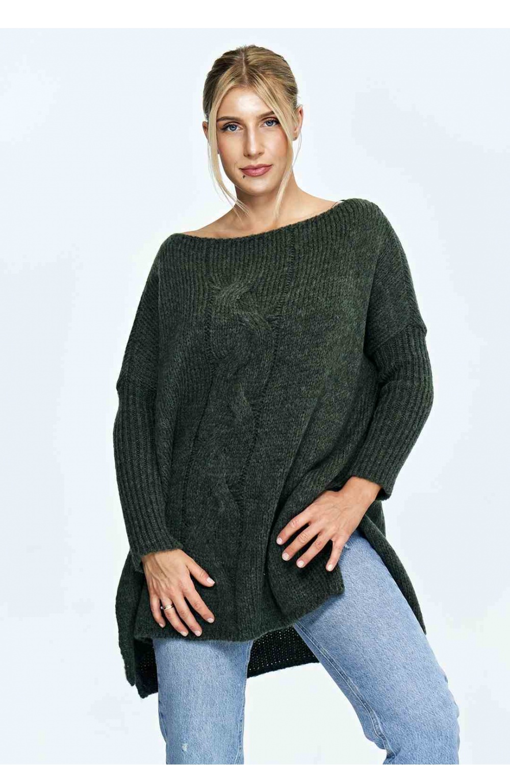 Sweter Damski Model M900 Dark Olive - Figl172105 - Zielony - obrazek 4