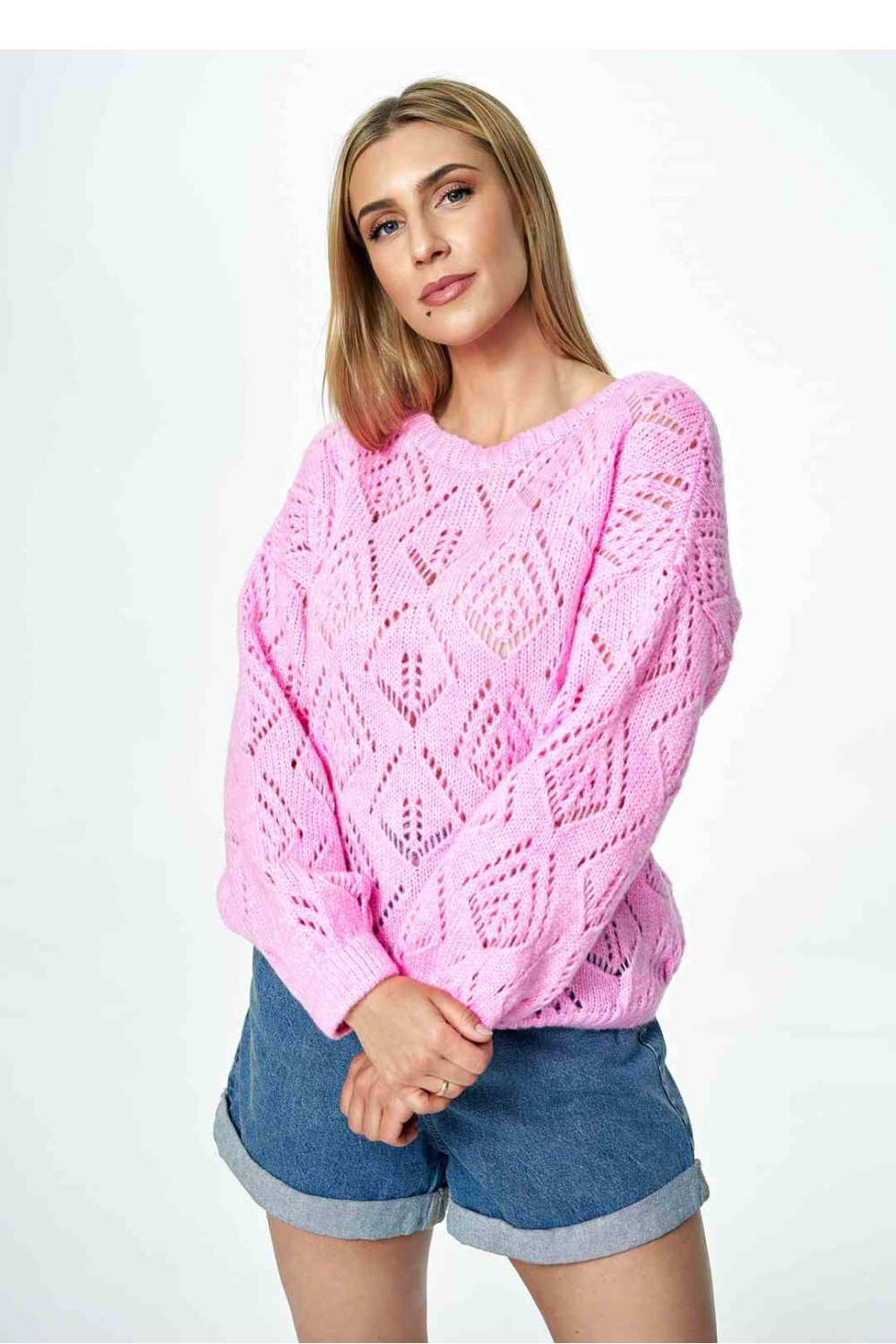 Sweter Damski Model M887 Pink - Figl172229 - Różowy