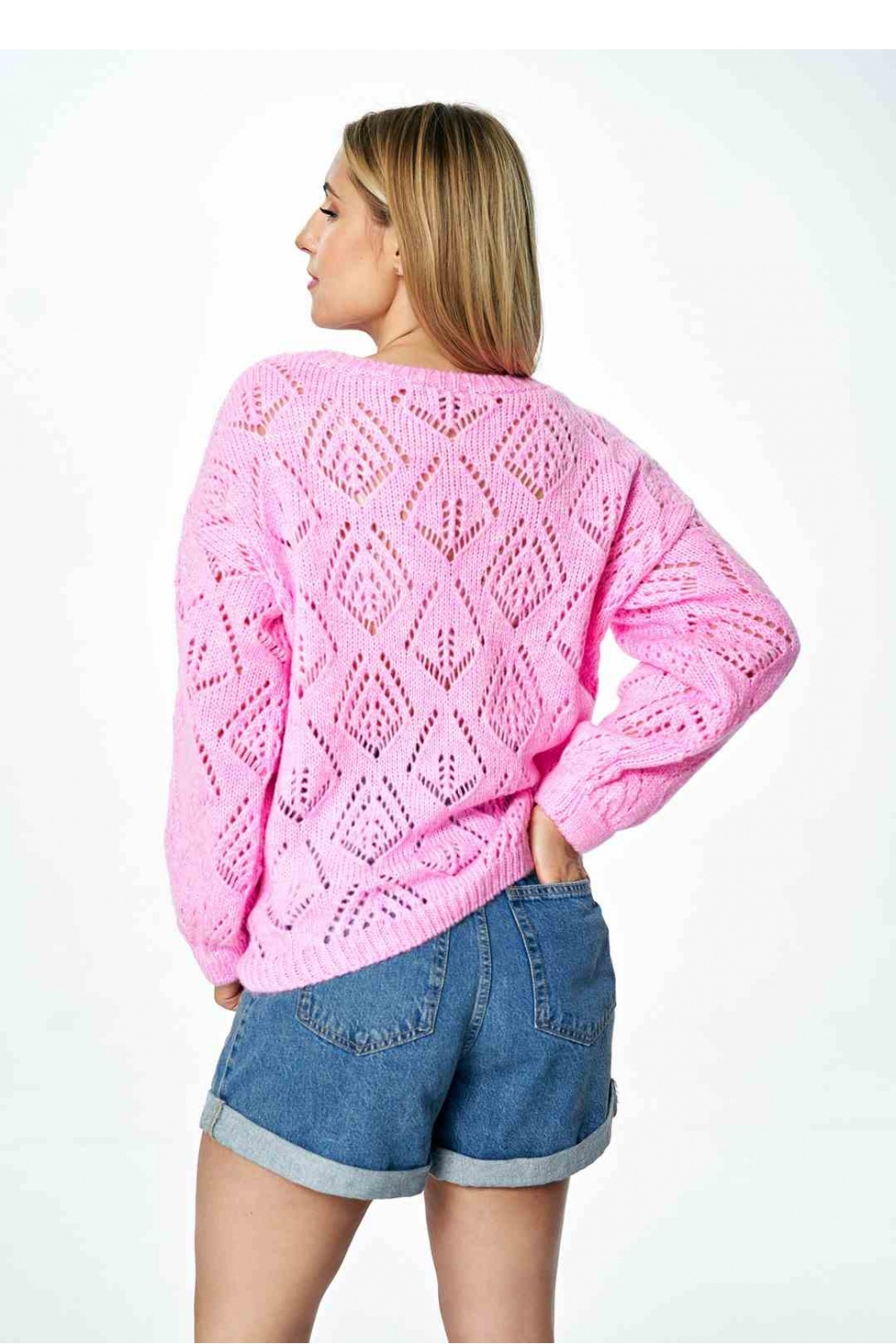Sweter Damski Model M887 Pink - Figl172229 - Różowy - obrazek 3