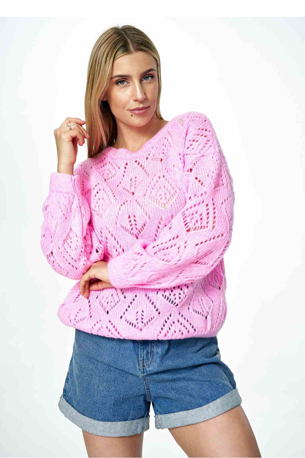 Sweter Damski Model M887 Pink - Figl172229 - Różowy - obrazek 4