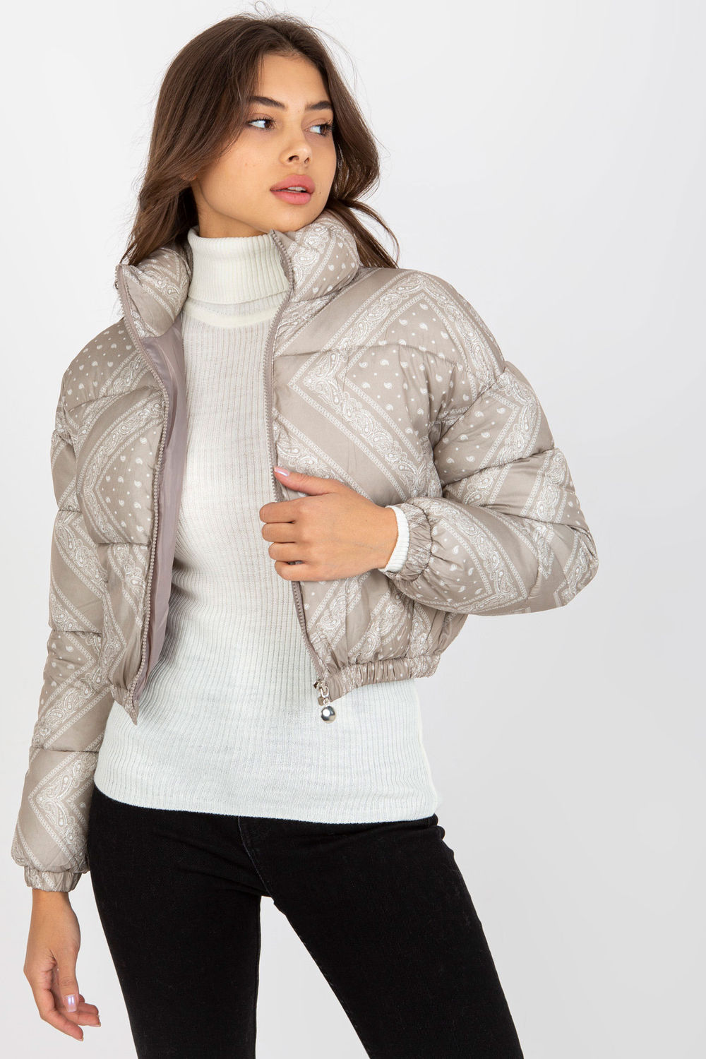 Kurtka Damska Model NM-KR-P22-6631.98P Dark Beige - NM172611 - Beżowy