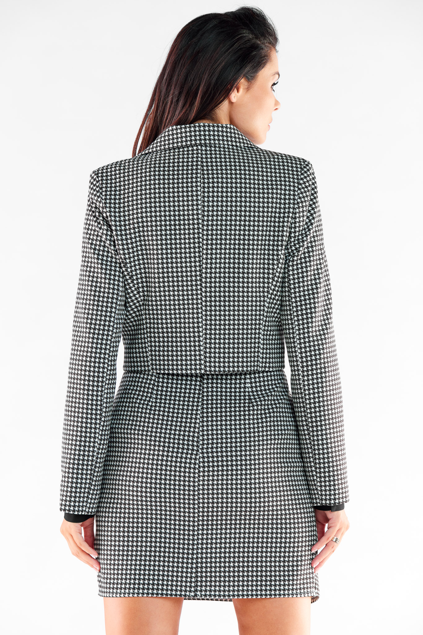 Żakiet Model A529 Houndstooth - awama173906 - Czarny - obrazek 3
