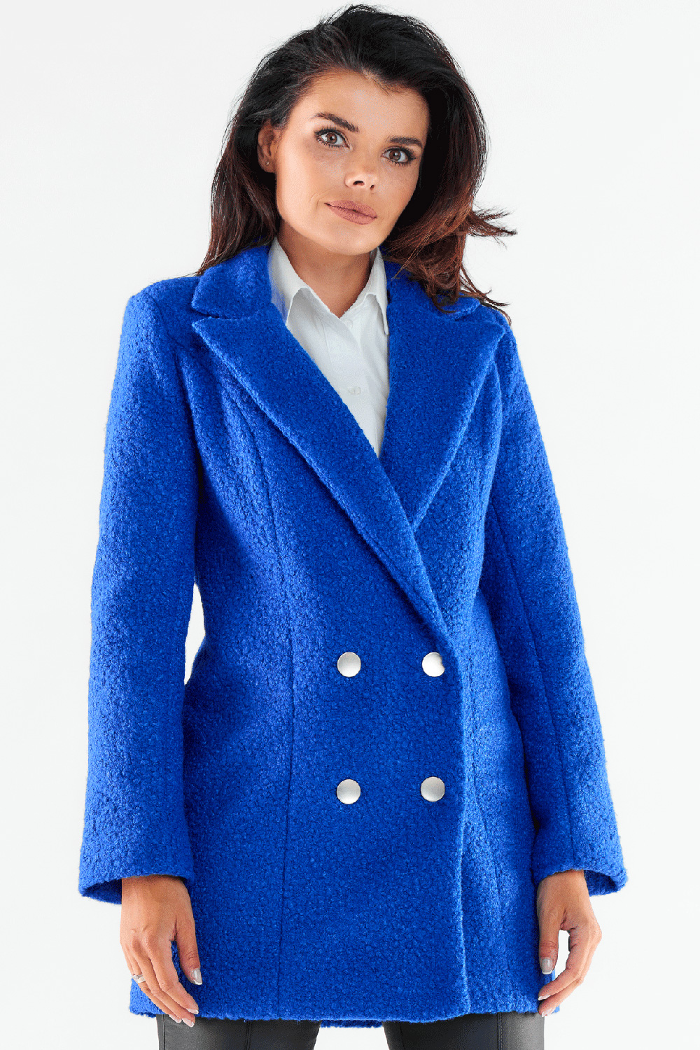 Płaszcz Damski Model A546 Blue - awama173859 - Niebieski