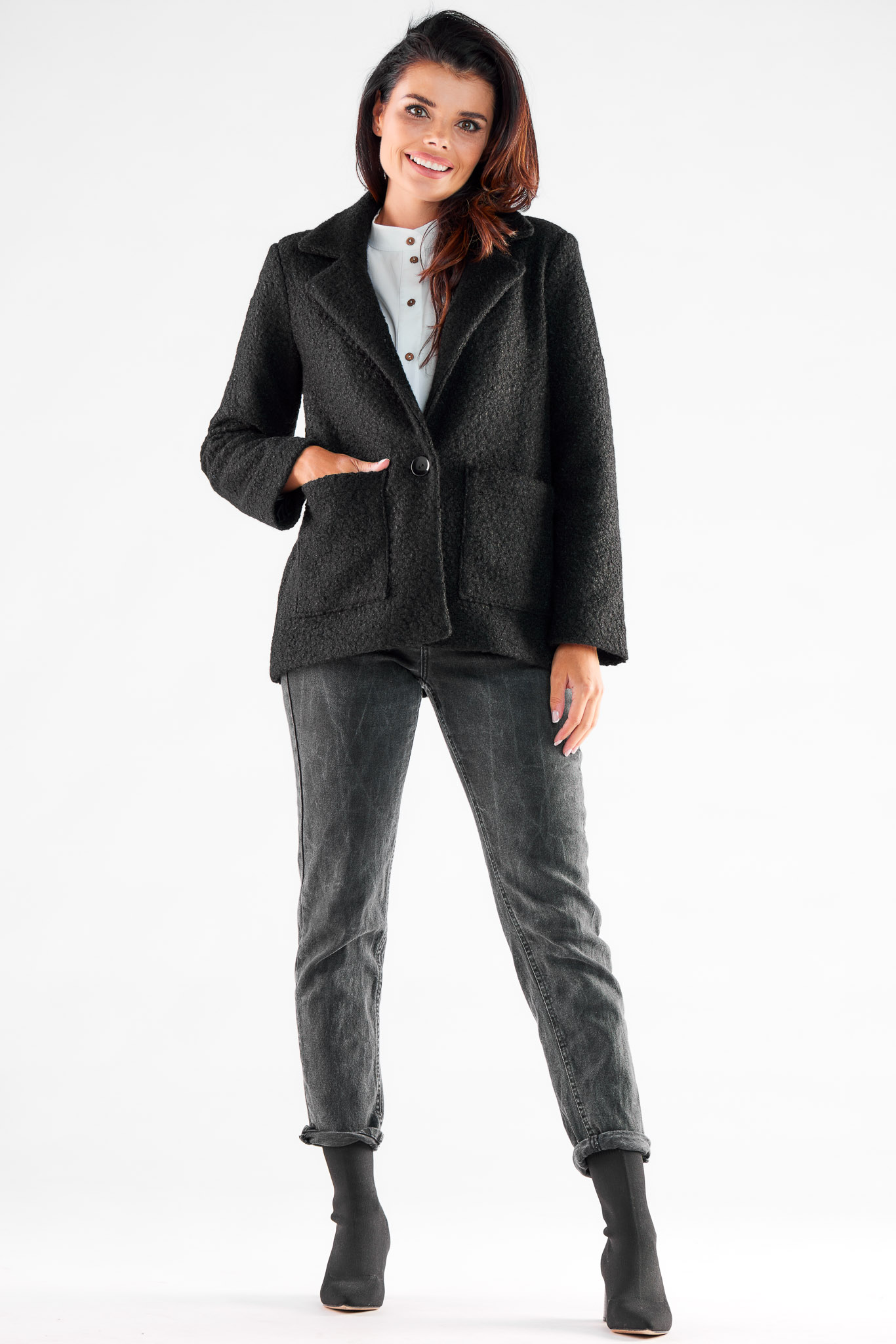Kurtka Damska Model A545 Black - awama173867 - Czarny - obrazek 2
