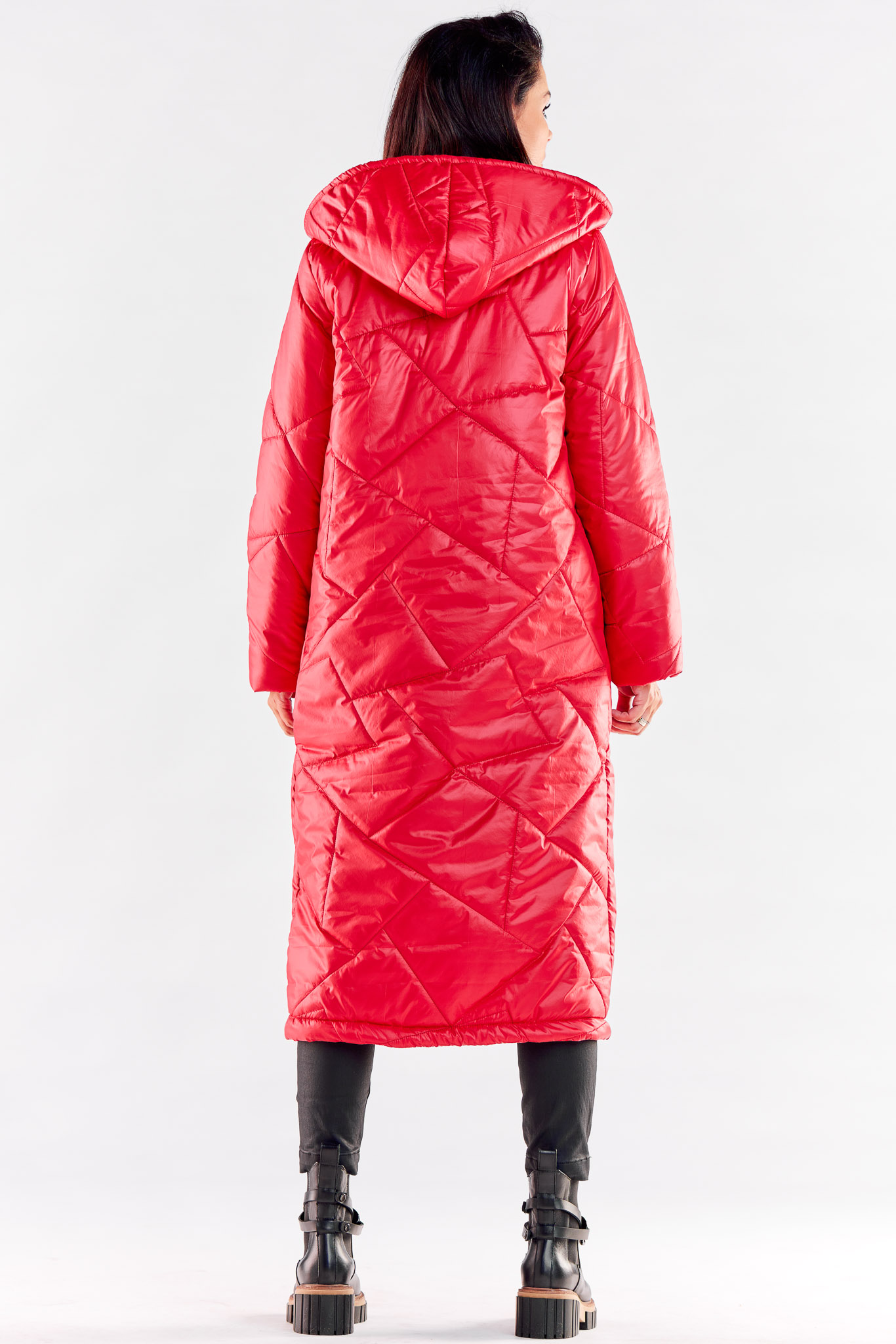 Płaszcz Damski Model A542 Red - awama173876 - Czerwony - obrazek 3