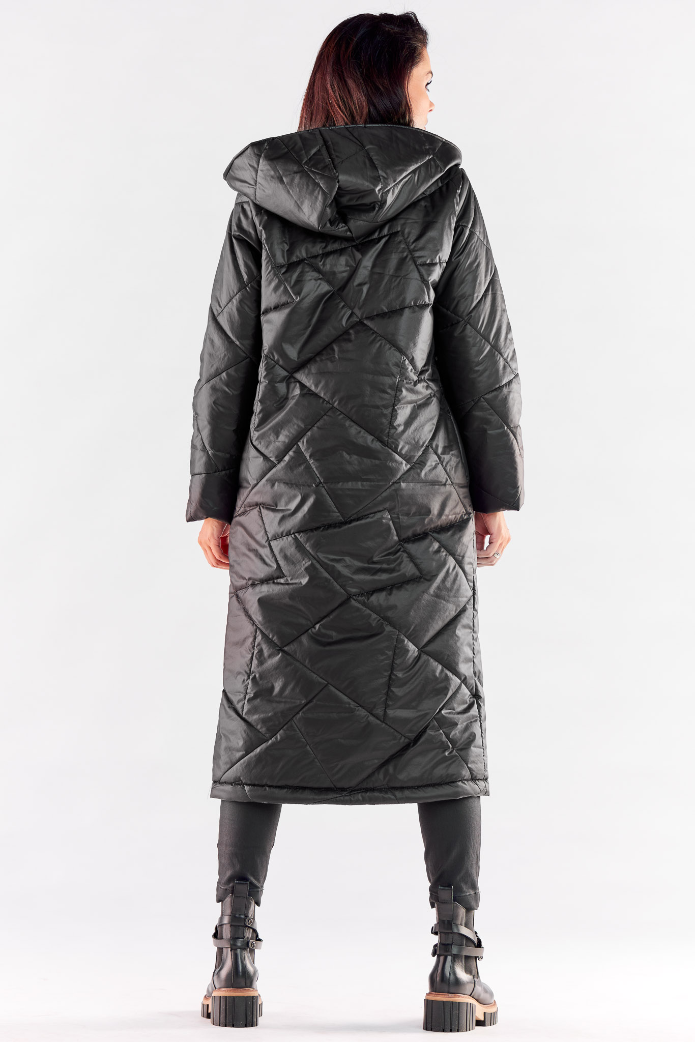 Płaszcz Damski Model A542 Black - awama173878 - Czarny - obrazek 3