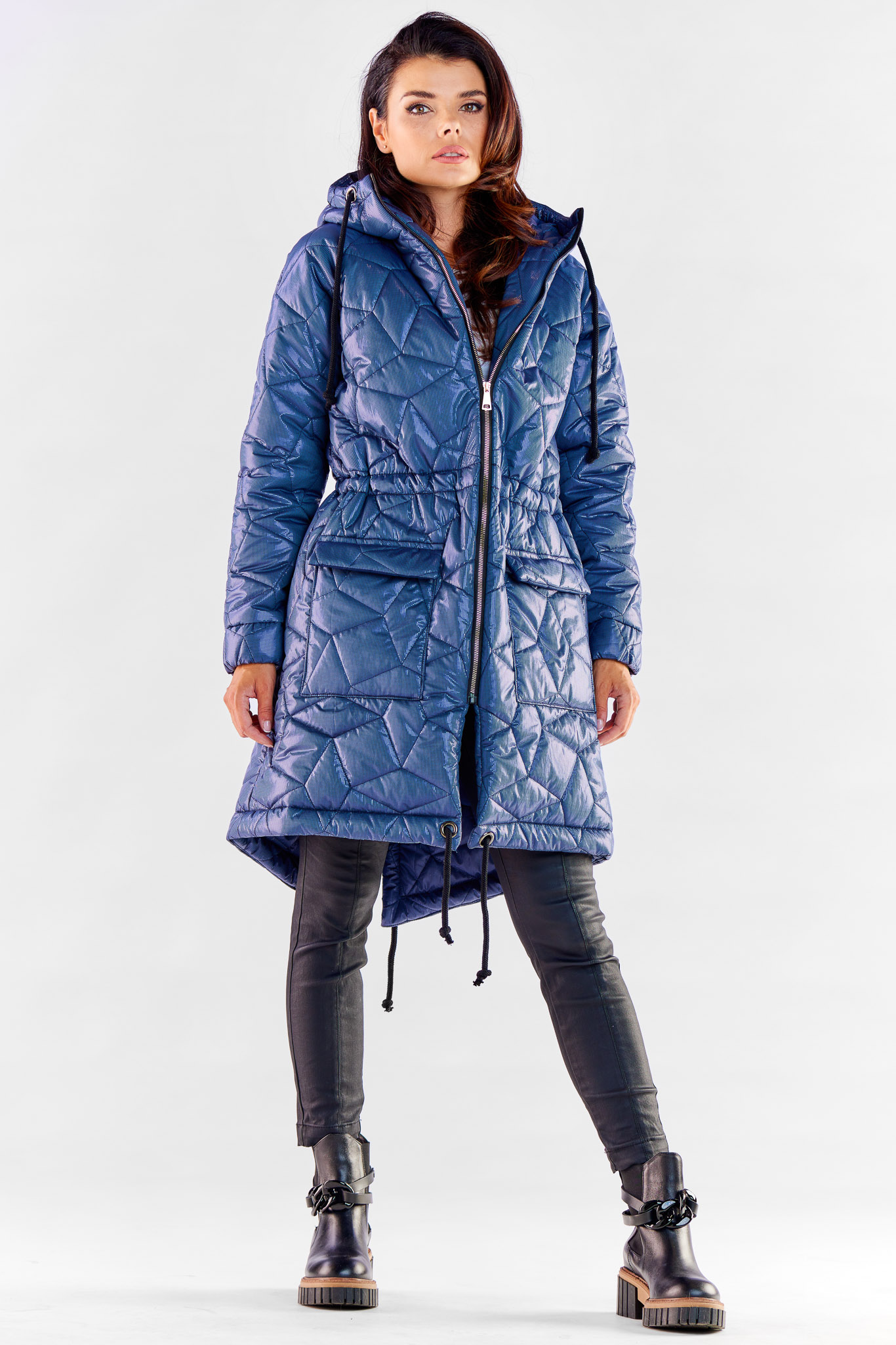 Kurtka Damska Model A538 Navy - awama173886 - Granatowy - obrazek 2