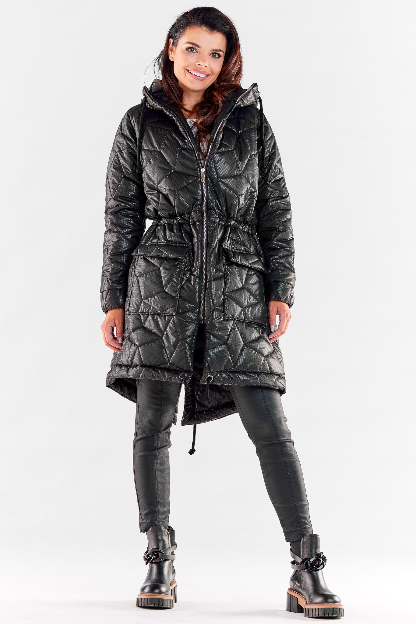 Kurtka Damska Model A538 Black - awama173887 - Czarny - obrazek 2