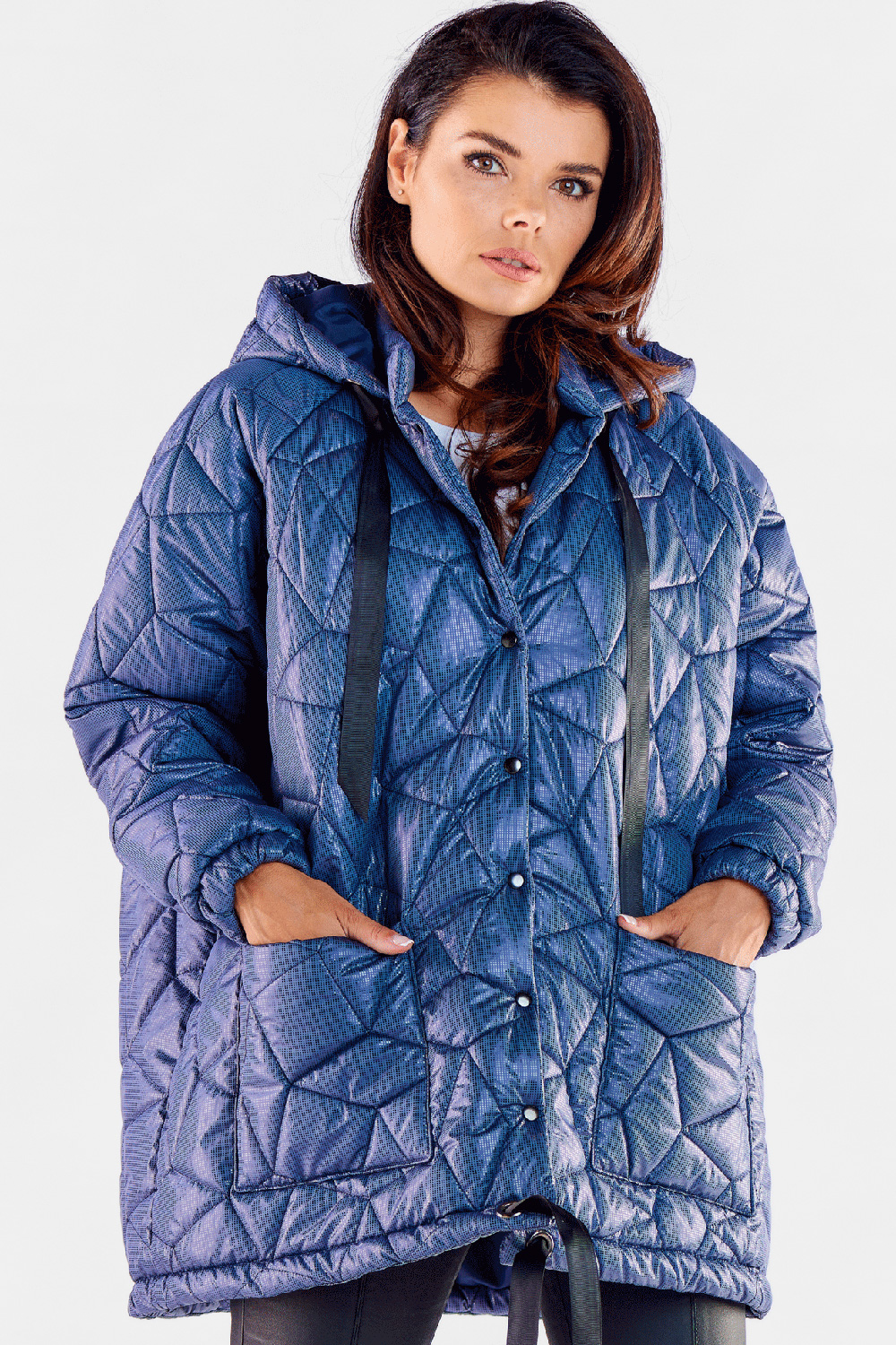 Kurtka Damska Model A536 Navy - awama173890 - Granatowy