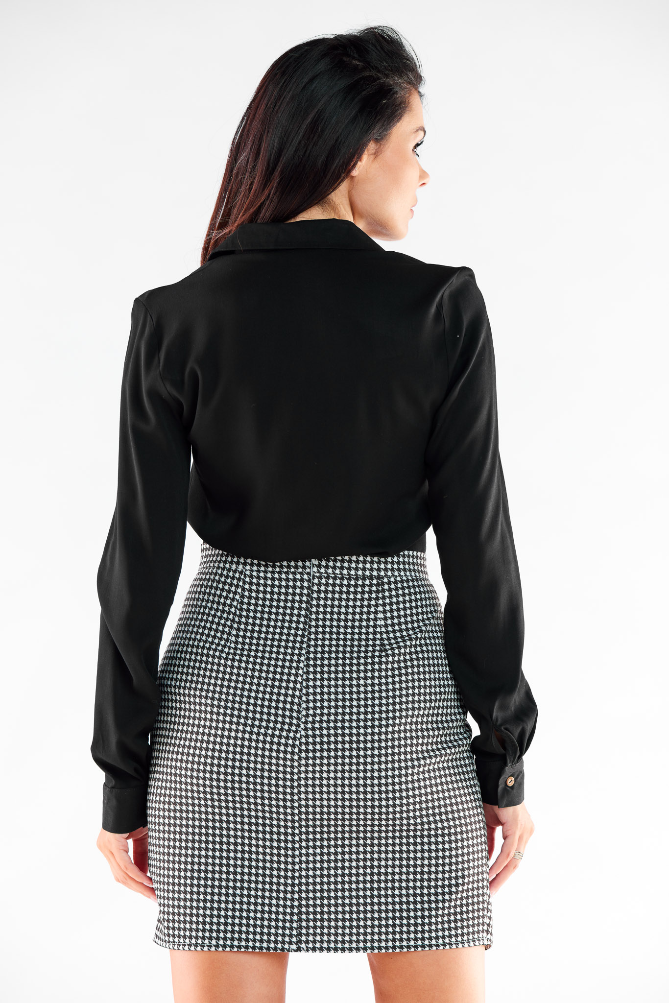 Spódnica Model A530 Houndstooth - awama173904 - Czarny - obrazek 3