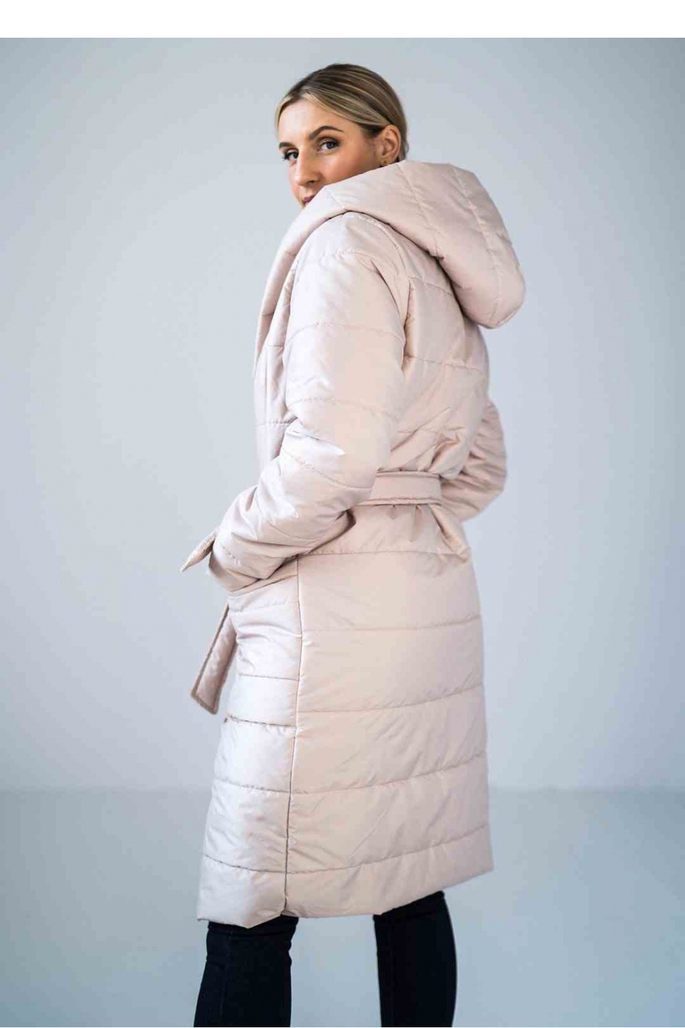 Płaszcz Damski Model M929 Beige - Figl174073 - Beżowy - obrazek 3