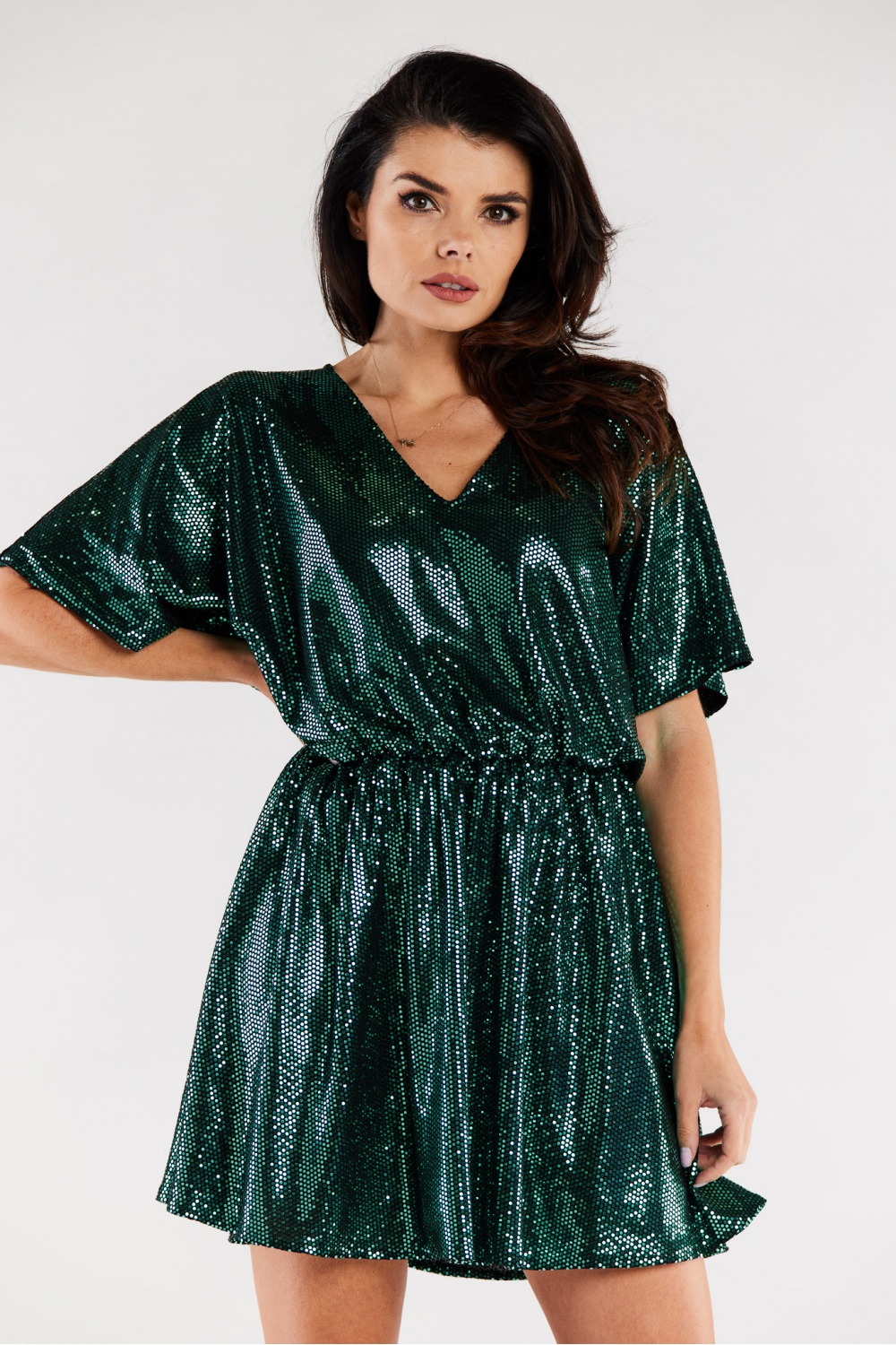 Sukienka Model A561 Green Dots - awama174332 - Zielony