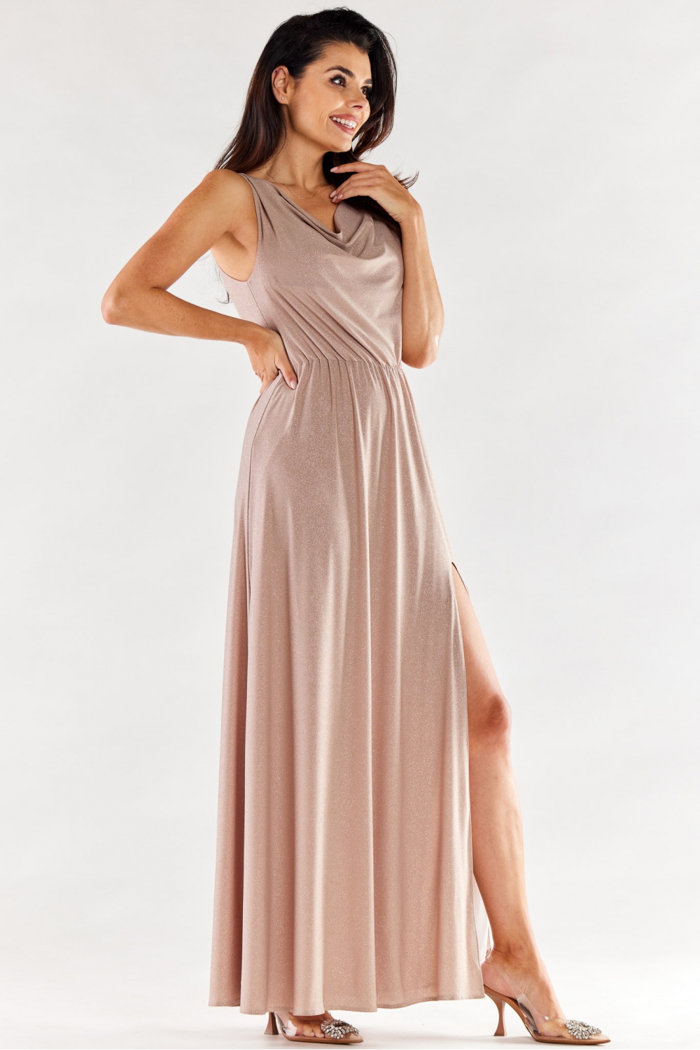 Sukienka Model A553 Beige - awama174372 - Beżowy - obrazek 2