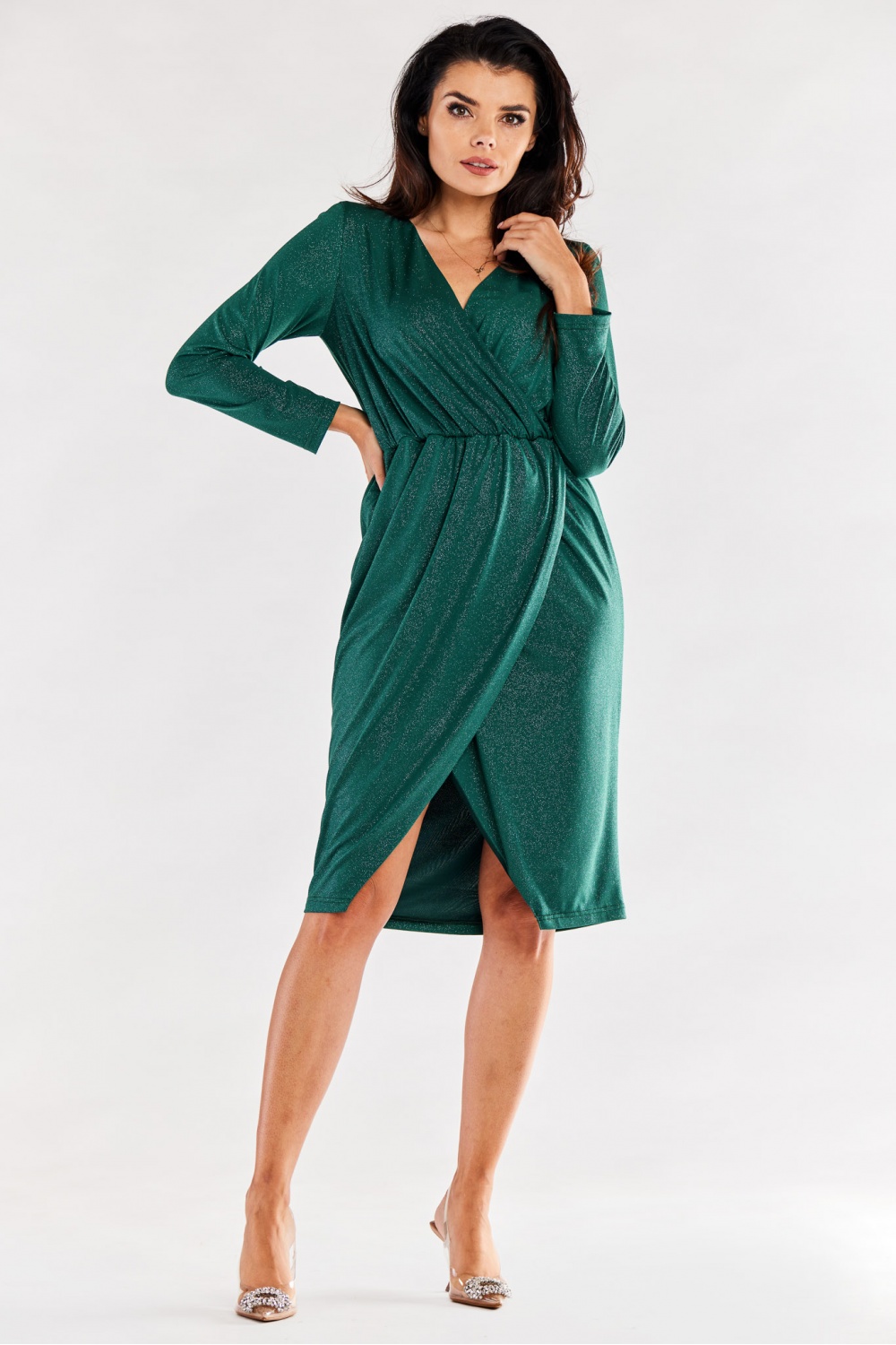 Sukienka Model A548 Bottle Green - awama174388 - Zielony - obrazek 2