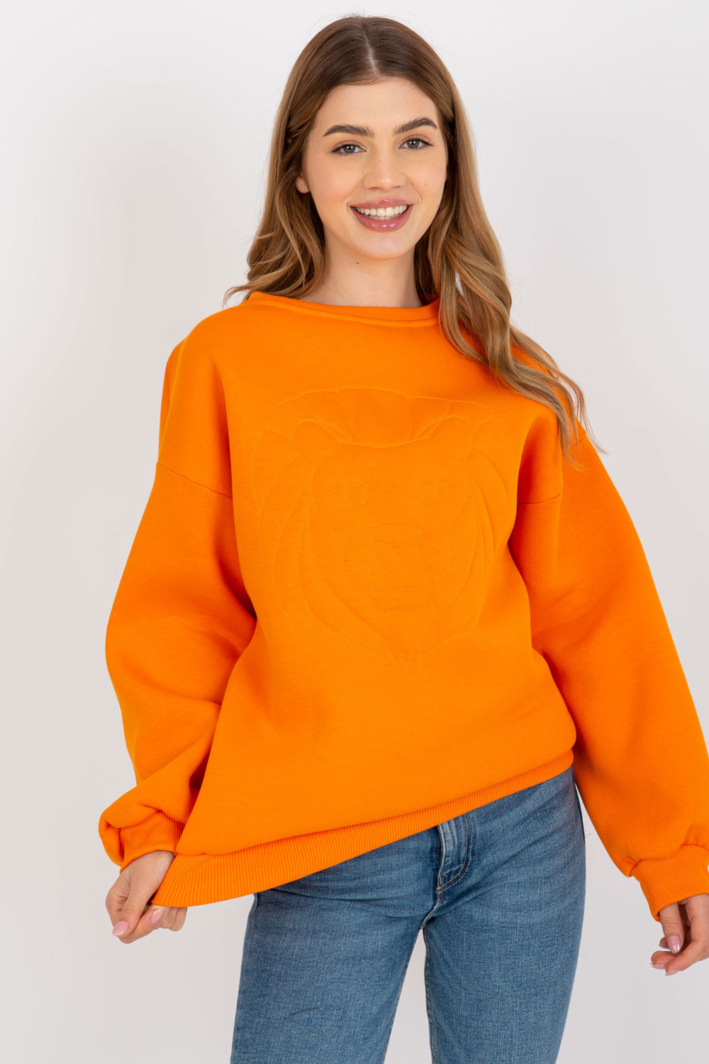Bluza Damska Model EM-BL-617-4.41P Orange - Ex Moda174612 - Pomarańczowy
