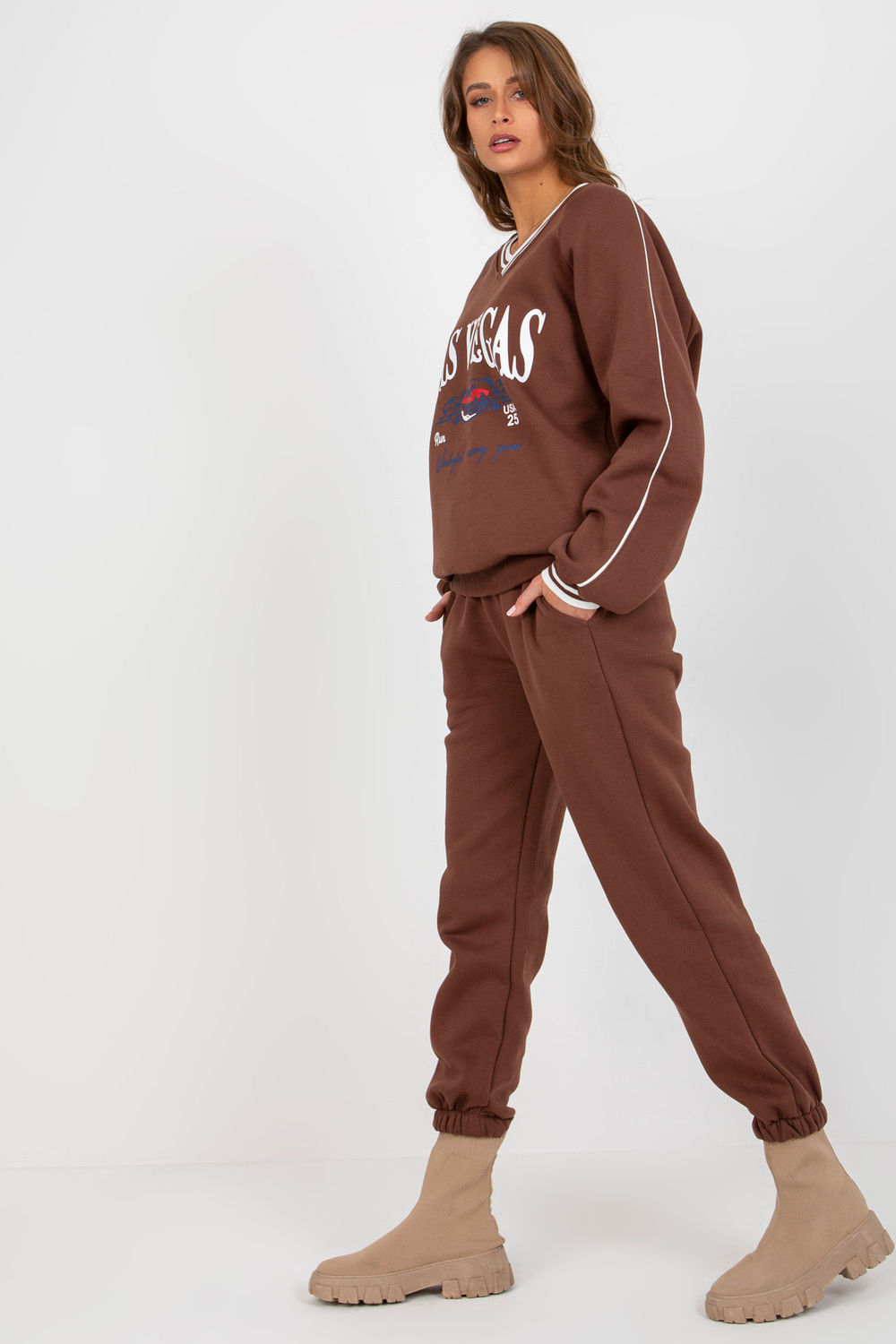 Spodnie Komplet Model EM-KMPL-769.19X Dark Brown - Ex Moda174617 - Brązowy - obrazek 2
