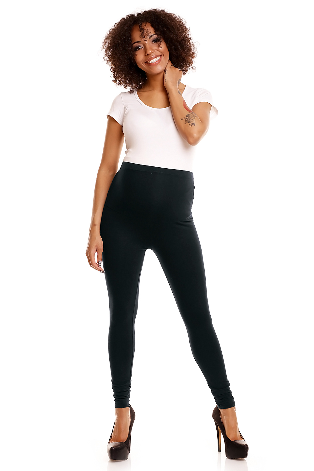 Legginsy Ciążowe Model 1469B Black - PeeKaBoo174801 - Czarny