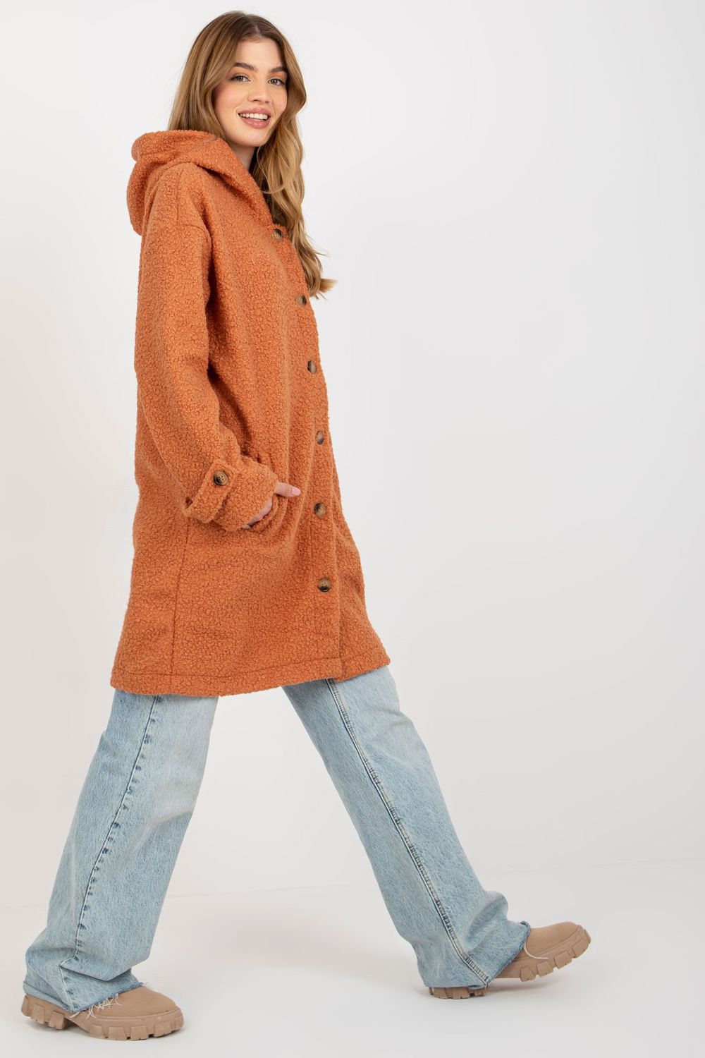 Płaszcz Damski Model RV-PL-8449.98P Dark Orange - Relevance175171 - Pomarańczowy - obrazek 2