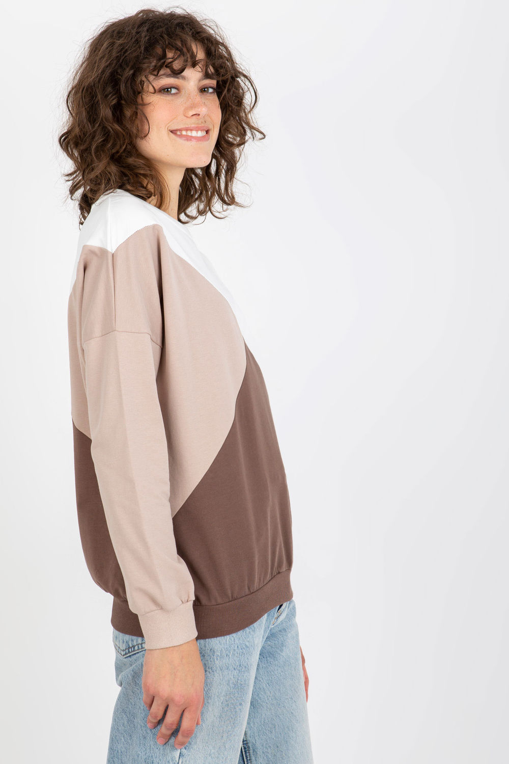 Bluza Damska Model RV-BL-8463.41P White/Brown - Relevance175192 - Brązowy - obrazek 2