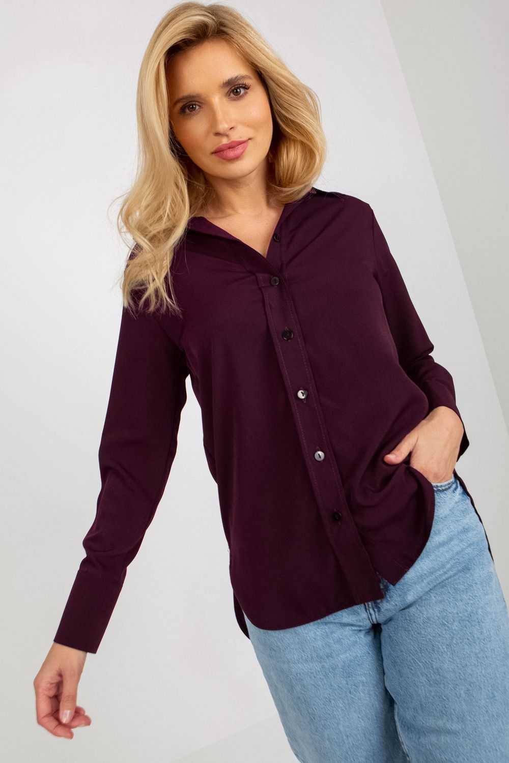 Koszula Damska Model LK-KS-508148.12P Dark Violet - Lakerta176753 - Fioletowy - obrazek 2