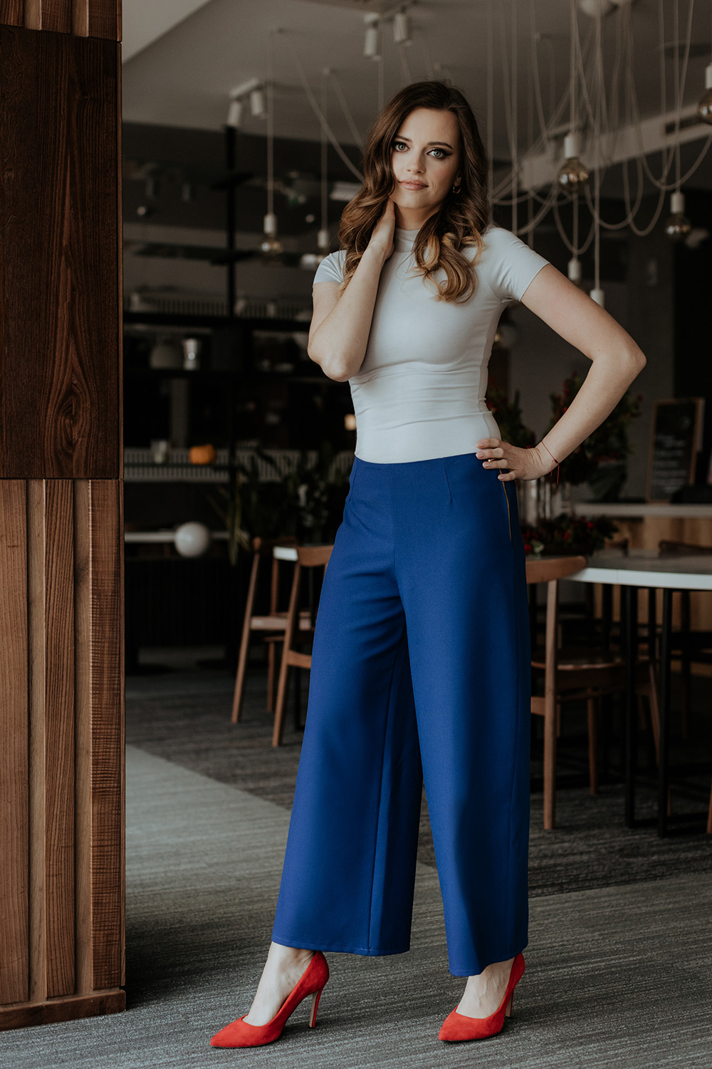 Spodnie Damskie Model T375/4 Navy - Tessita176700 - Granatowy