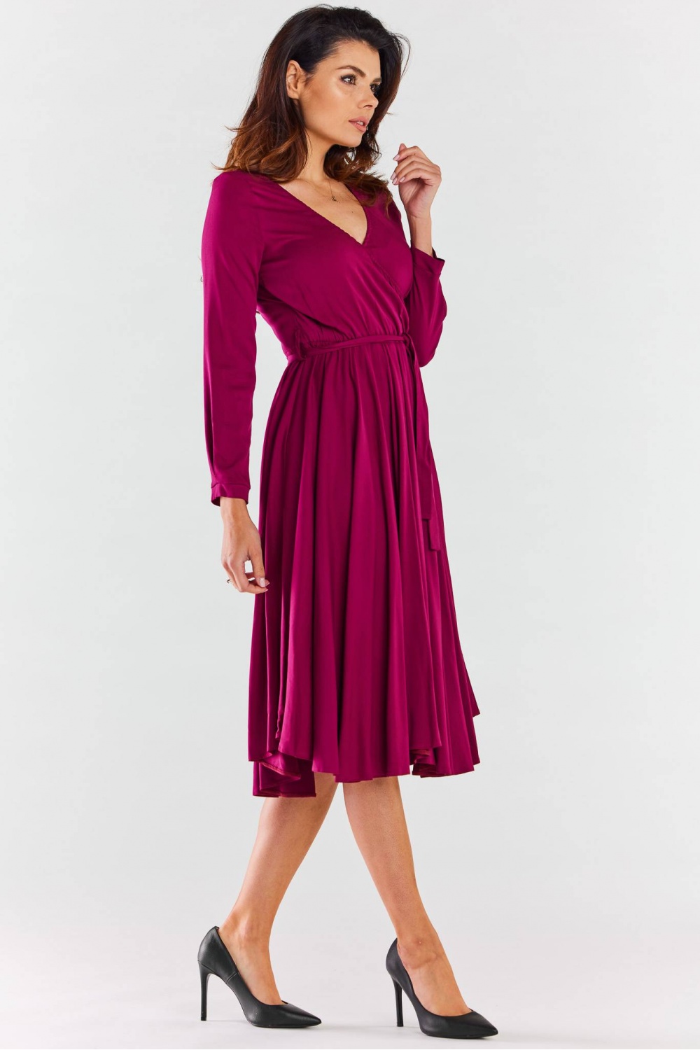 Sukienka Model A471 Claret - awama176847 - Czerwony - obrazek 3