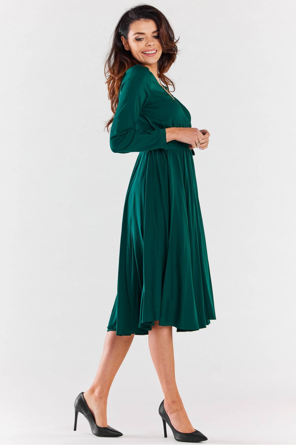 Sukienka Model A471 Bottle Green - awama176849 - Zielony - obrazek 3