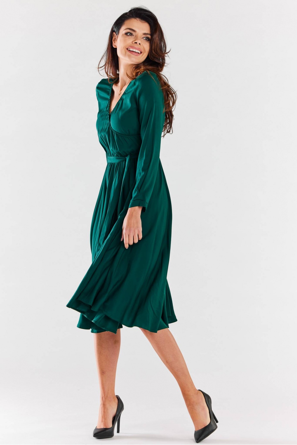 Sukienka Model A471 Bottle Green - awama176849 - Zielony - obrazek 4