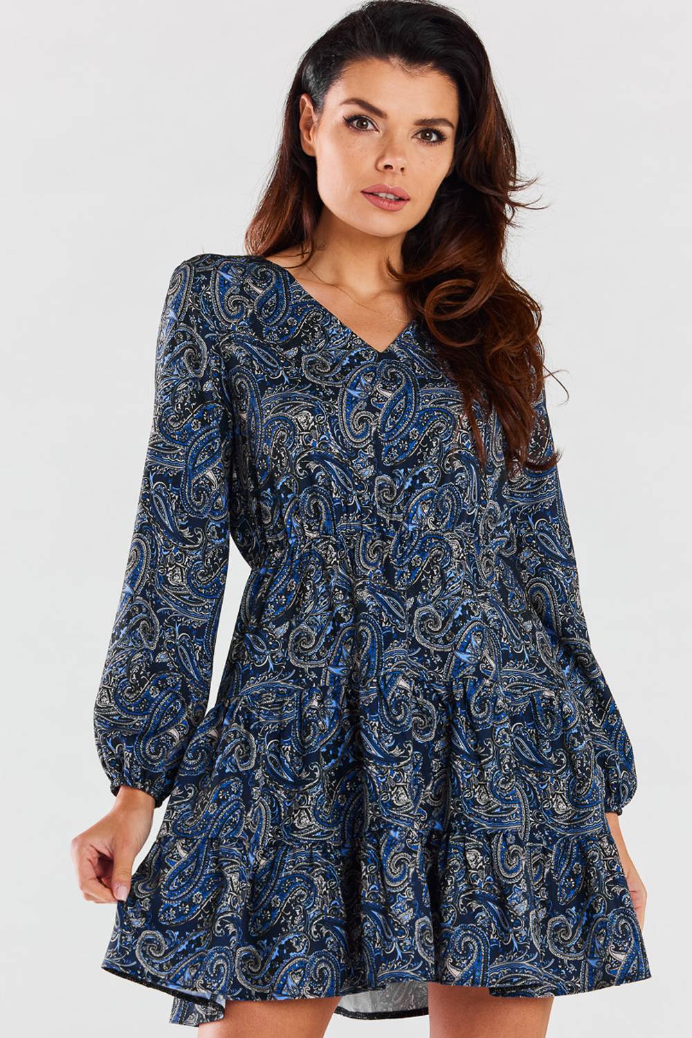Sukienka Model A470 Navy Pattern - awama176852 - Granatowy