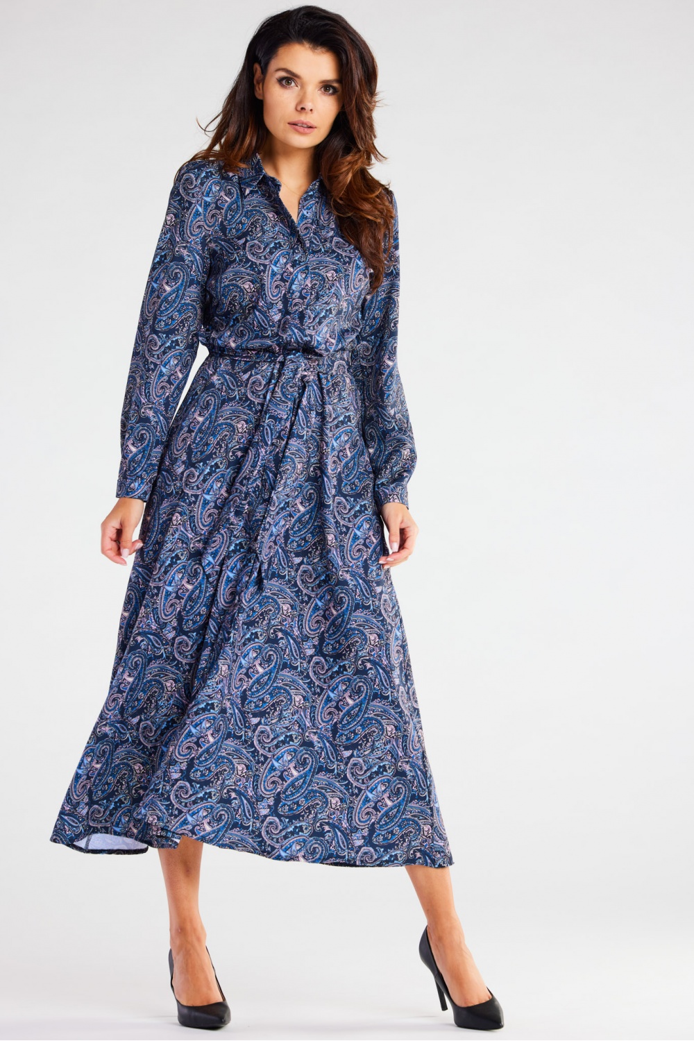 Sukienka Model A467 Navy Pattern - awama176857 - Granatowy
