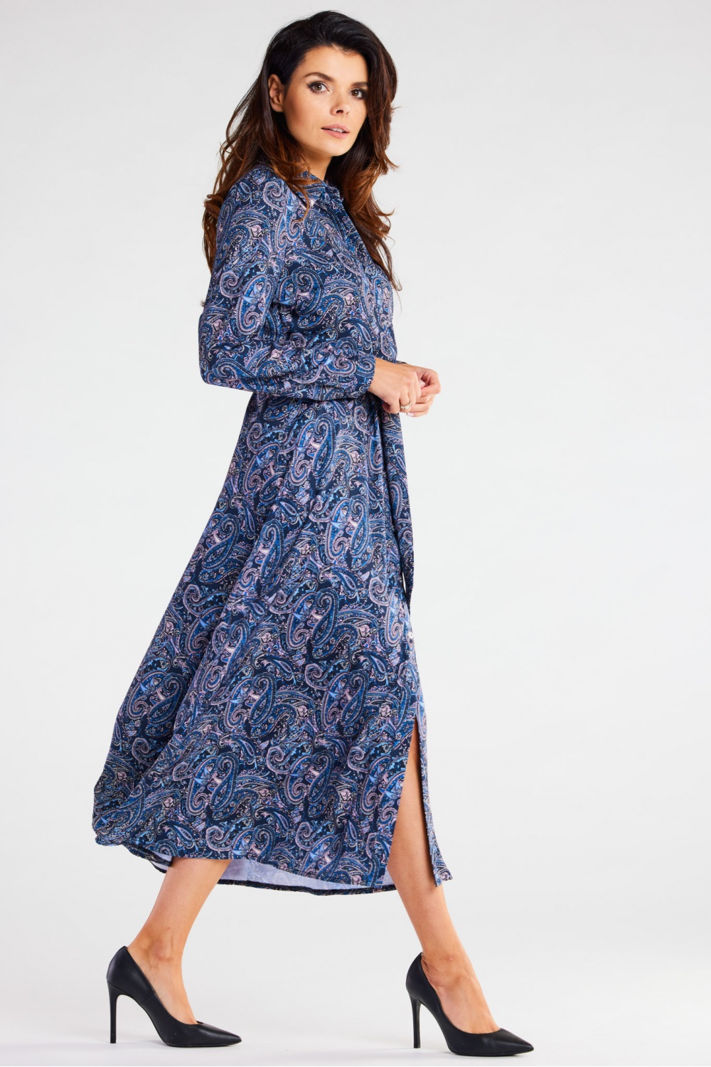 Sukienka Model A467 Navy Pattern - awama176857 - Granatowy - obrazek 3
