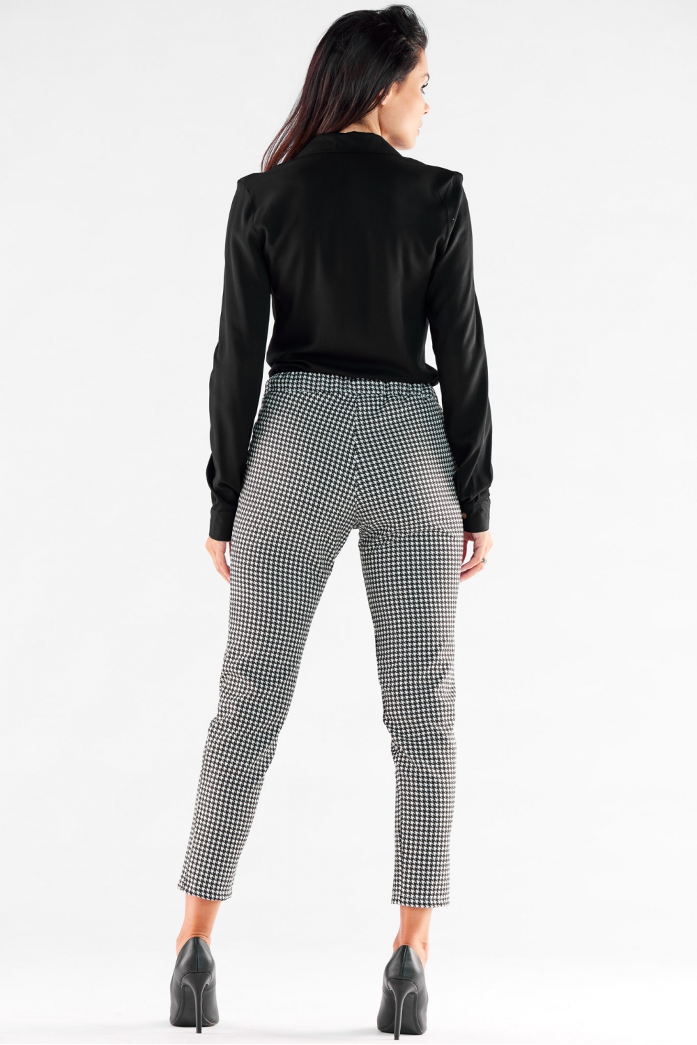 Spodnie Damskie Model A532 Houndstooth - awama176873 - Czarny - obrazek 3