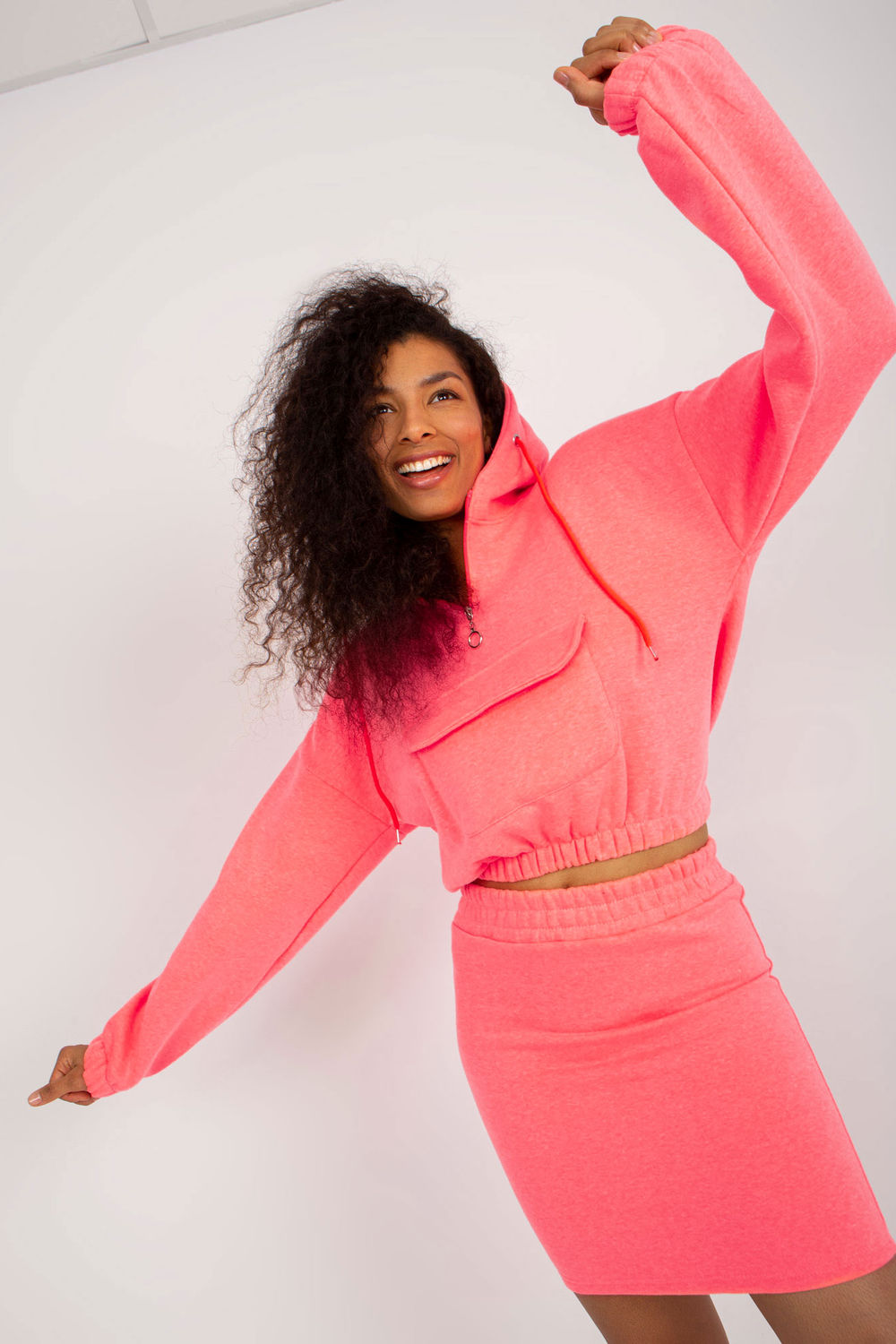 Spódnica Komplet Model EM-KMPL-705.25 Fluo Pink - Ex Moda177045 - Różowy - obrazek 2