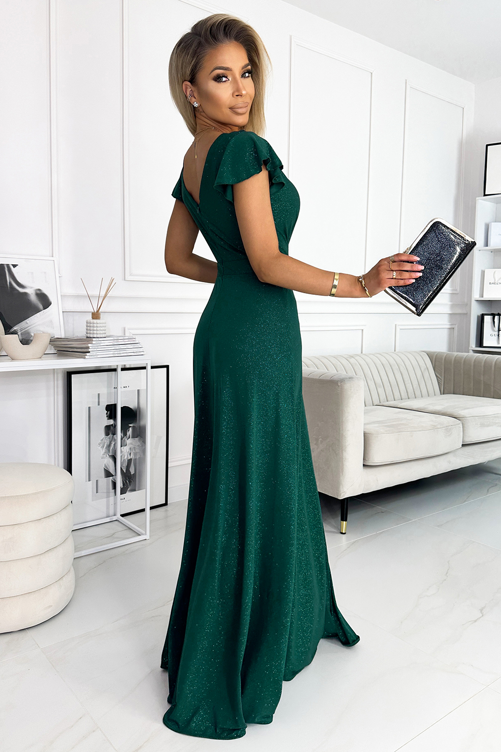 Sukienka Model Crystal 411-1 Green - Numoco177052 - Zielony - obrazek 2