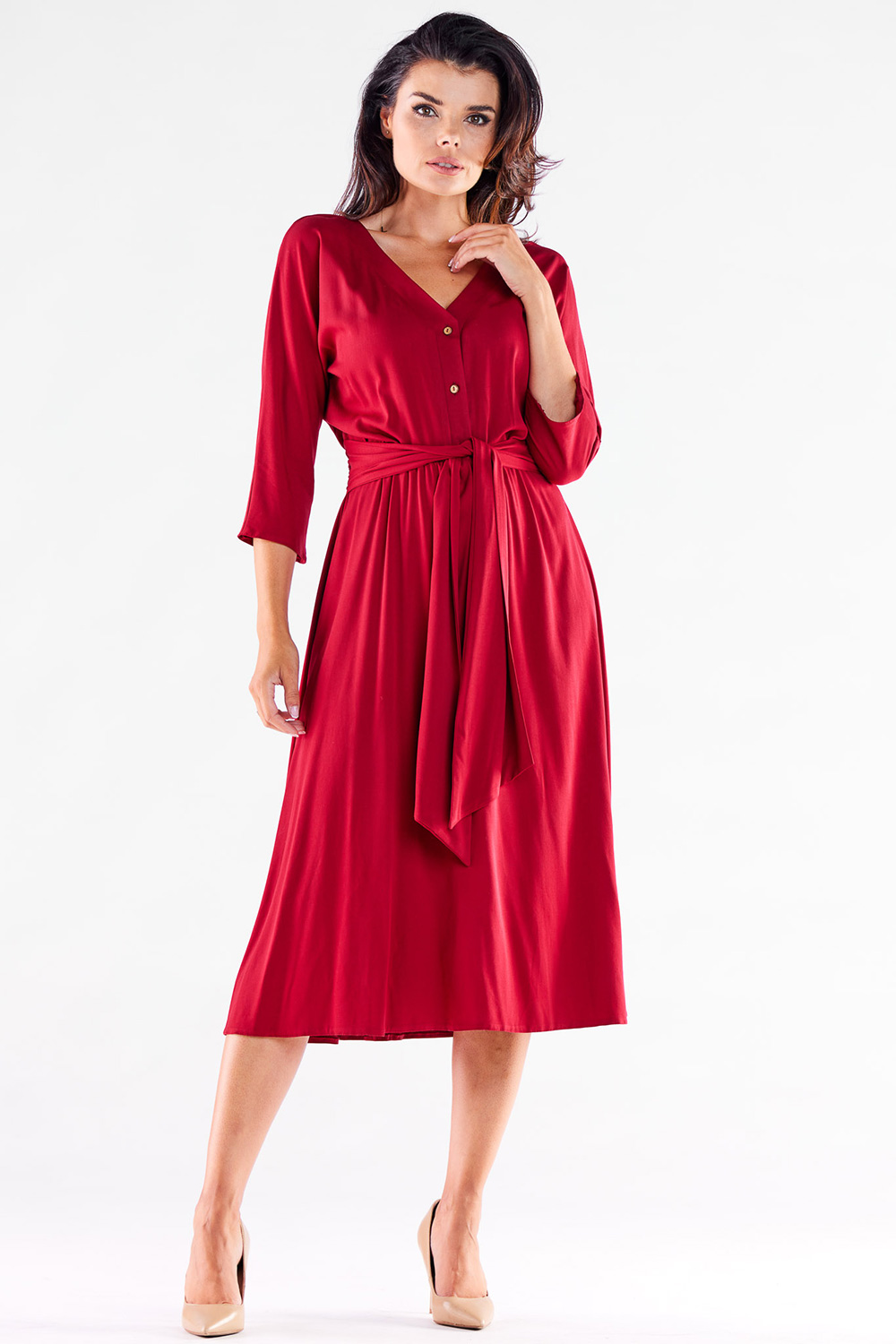 Sukienka Model A522 Claret - awama176877 - Czerwony - obrazek 2