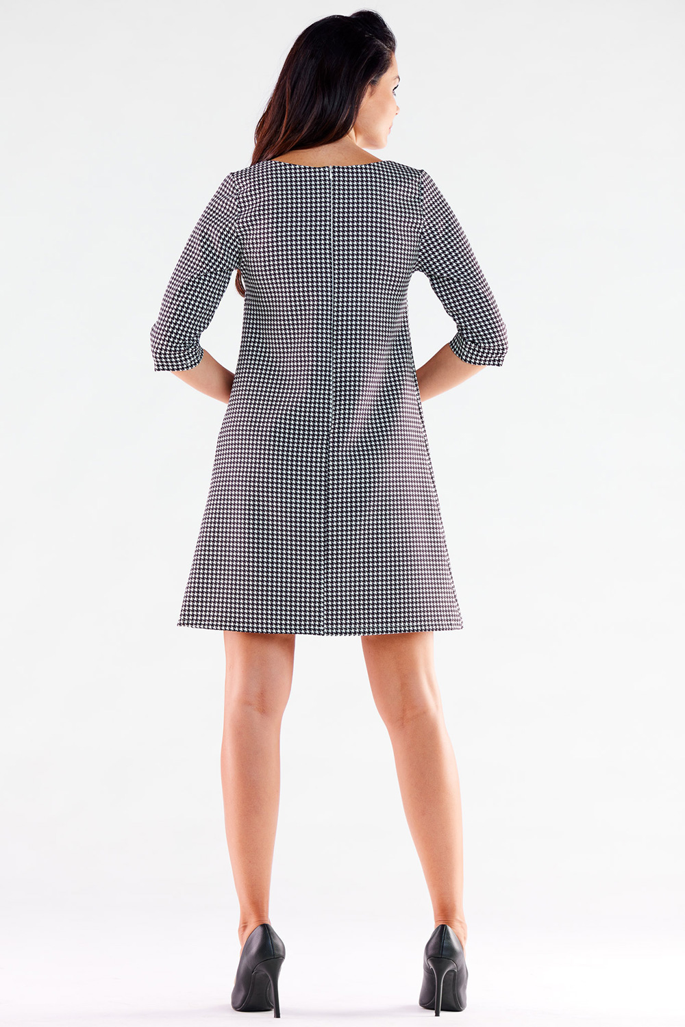 Sukienka Model A521 Houndstooth - awama176882 - Czarny - obrazek 3
