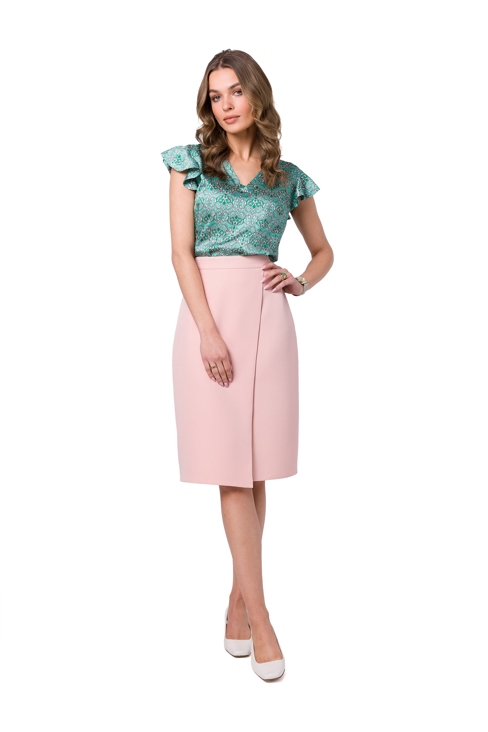 Spódnica Model S343 Powder Pink - Stylove177184 - Różowy - obrazek 2