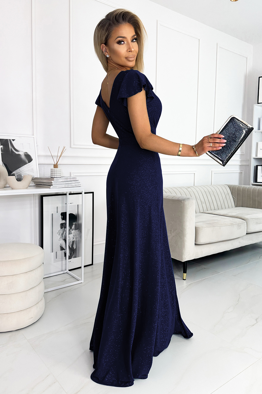 Sukienka Model Crystal 411-3 Navy - Numoco177888 - Granatowy - obrazek 2