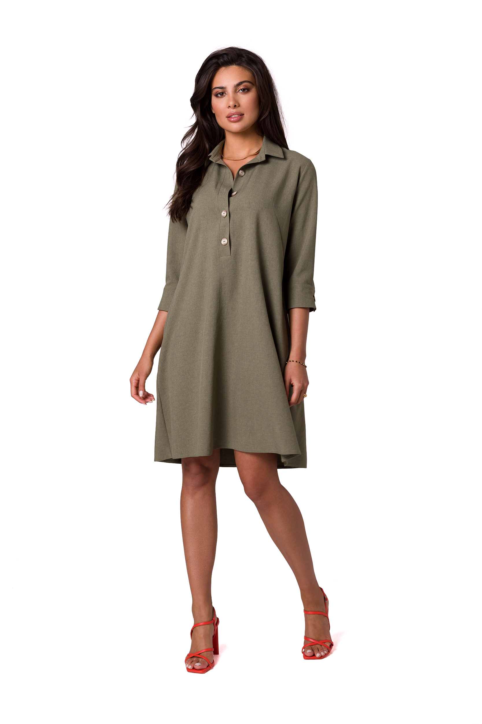 Sukienka Model B257 Oliwka - BeWear177967 - Zielony