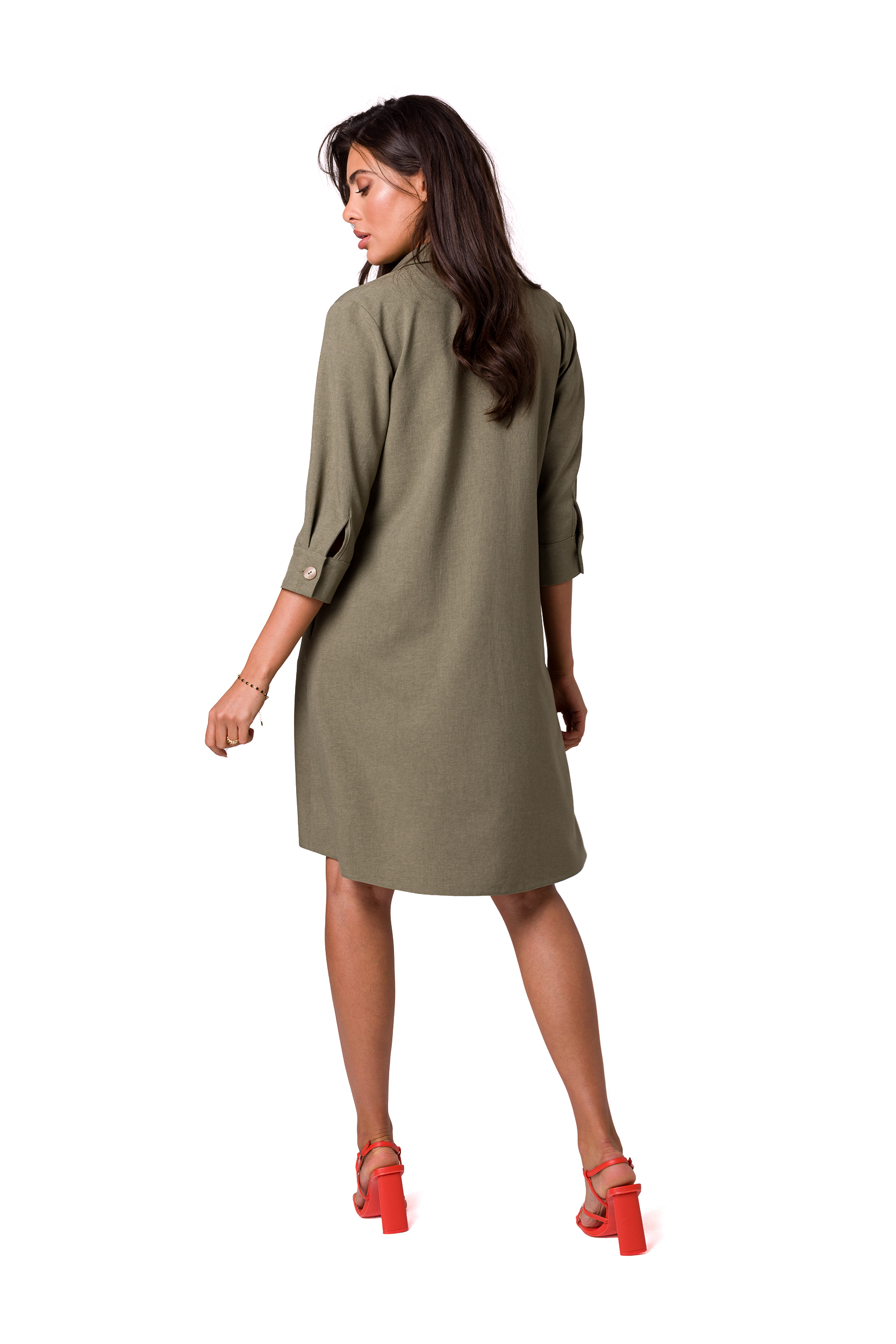 Sukienka Model B257 Oliwka - BeWear177967 - Zielony - obrazek 2